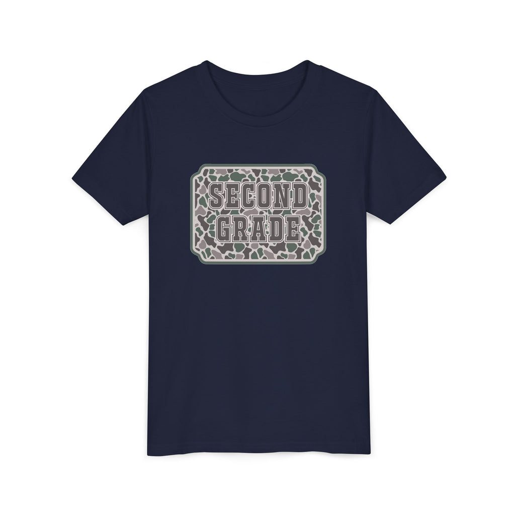 Second Grade Youth Tee - Camo Patch Back to School Shirt