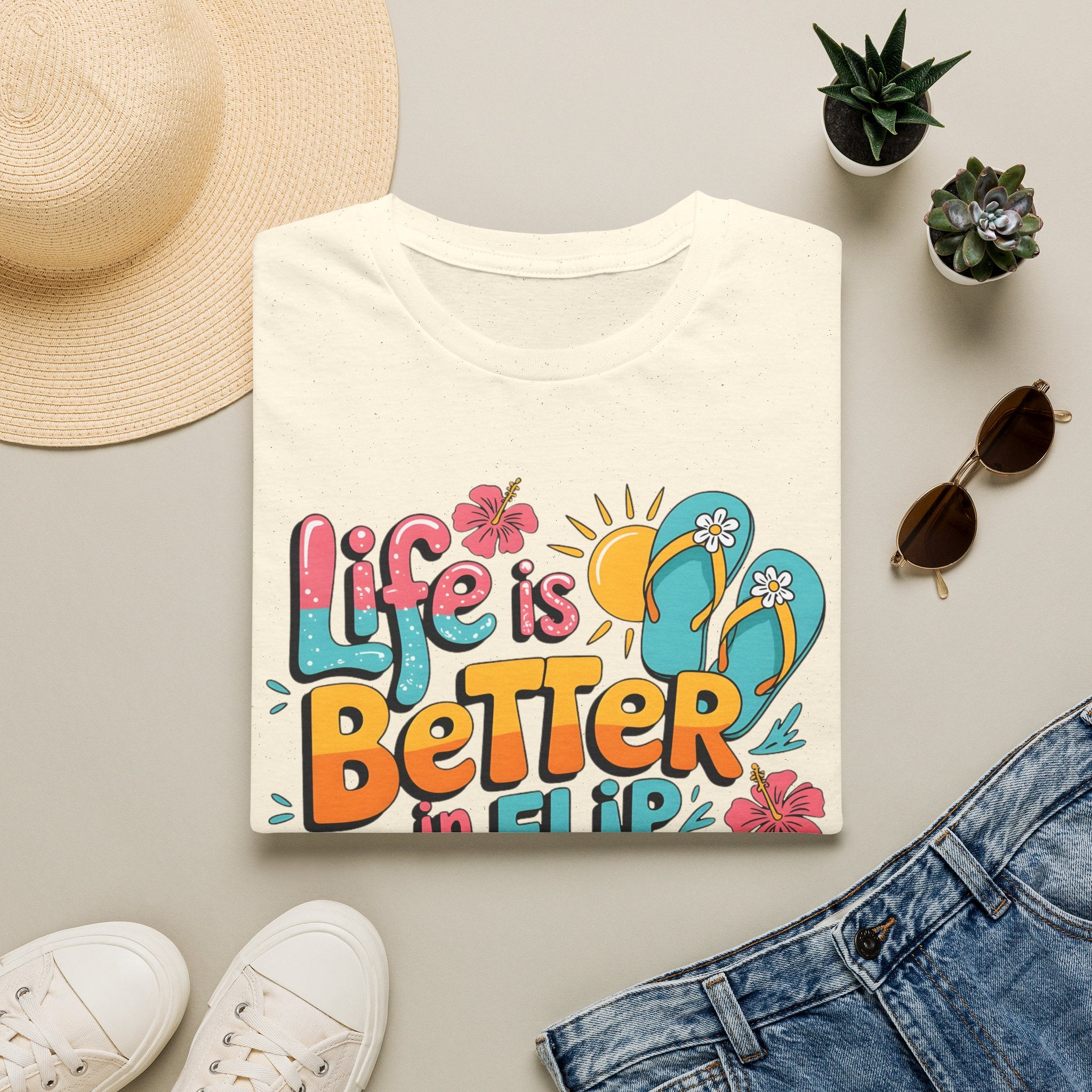 Life Is Better in Flip Flops T-Shirt — Tropical Beach Summer Tee