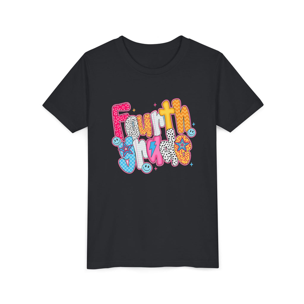 Fourth Grade Cute Youth Tee – Colorful Smiley School Shirt for Kids