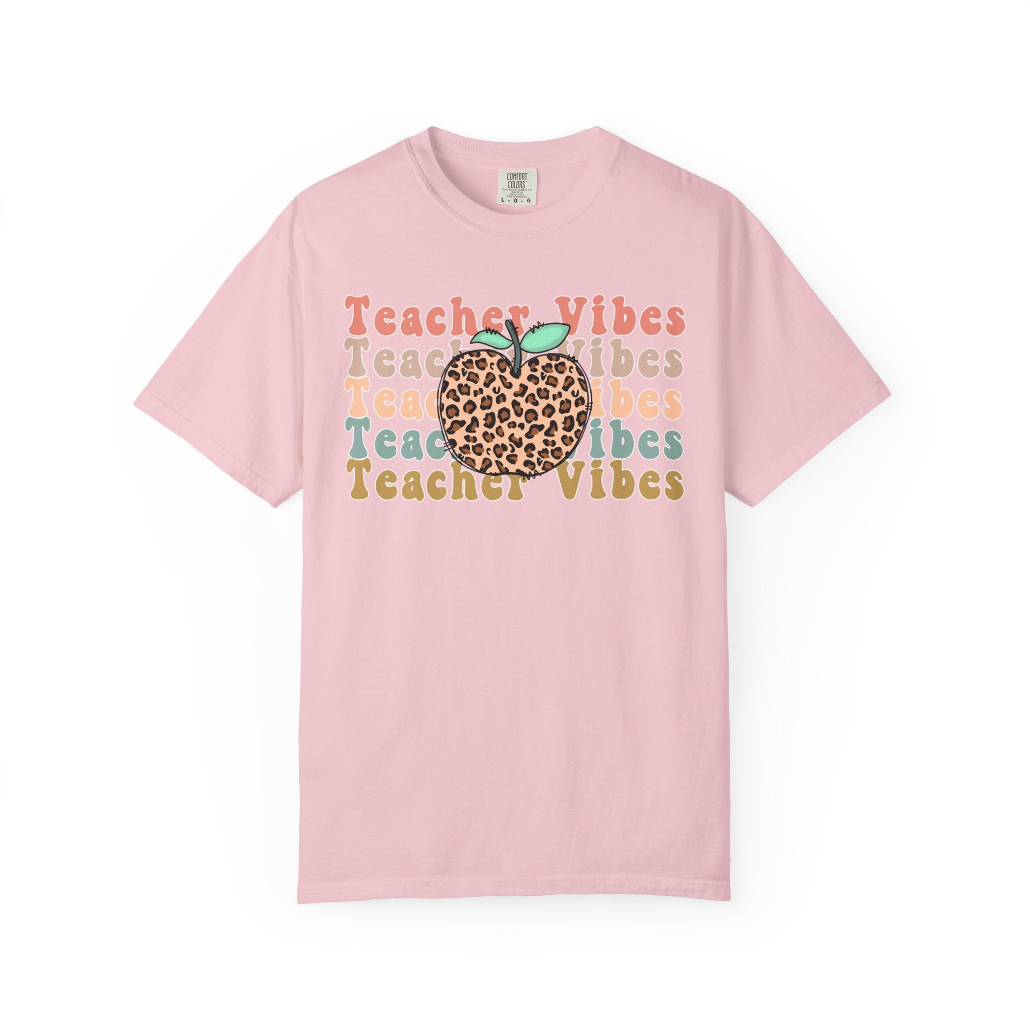 Teacher Vibes Leopard Apple T-Shirt