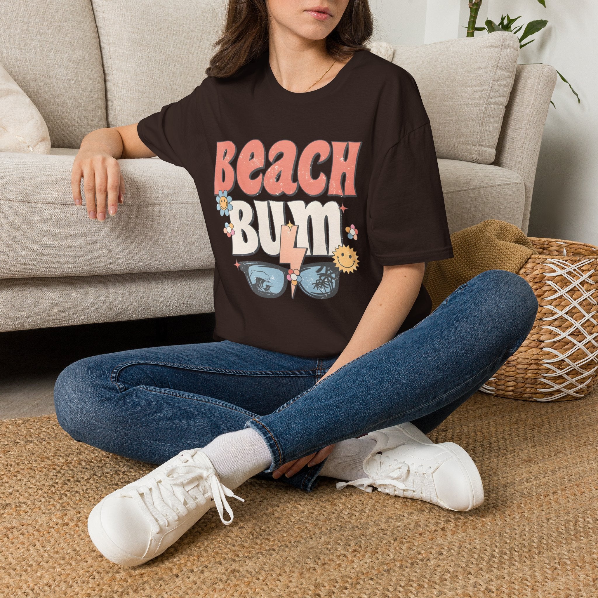 Beach Bum T-Shirt — Retro Floral Surf Vibes Tee