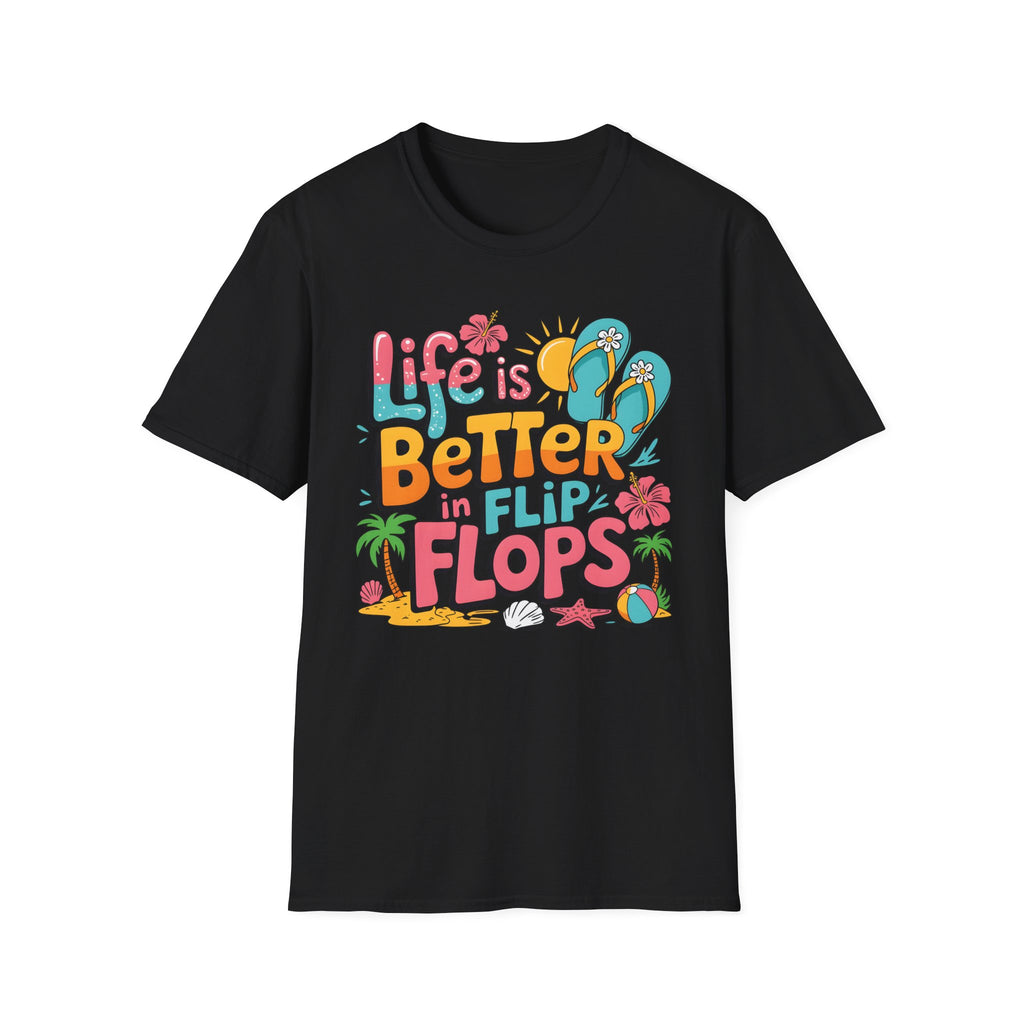 Life Is Better in Flip Flops T-Shirt — Tropical Beach Summer Tee