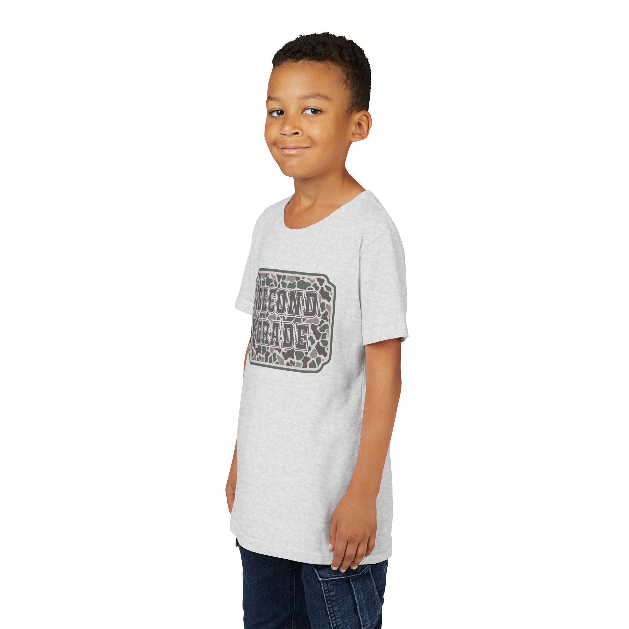 Second Grade Youth Tee - Camo Patch Back to School Shirt