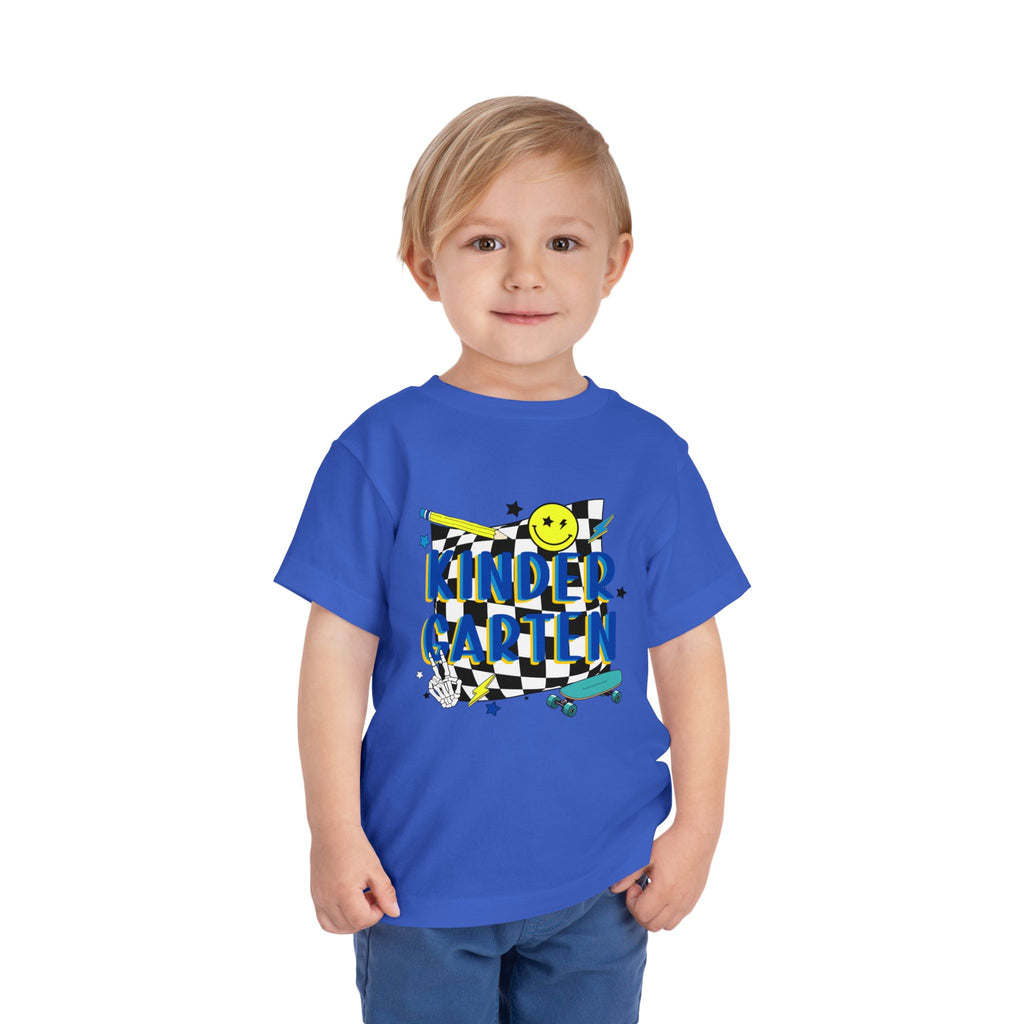 Kindergarten Toddler Tee — Smiley Skateboard Back-to-School Shirt