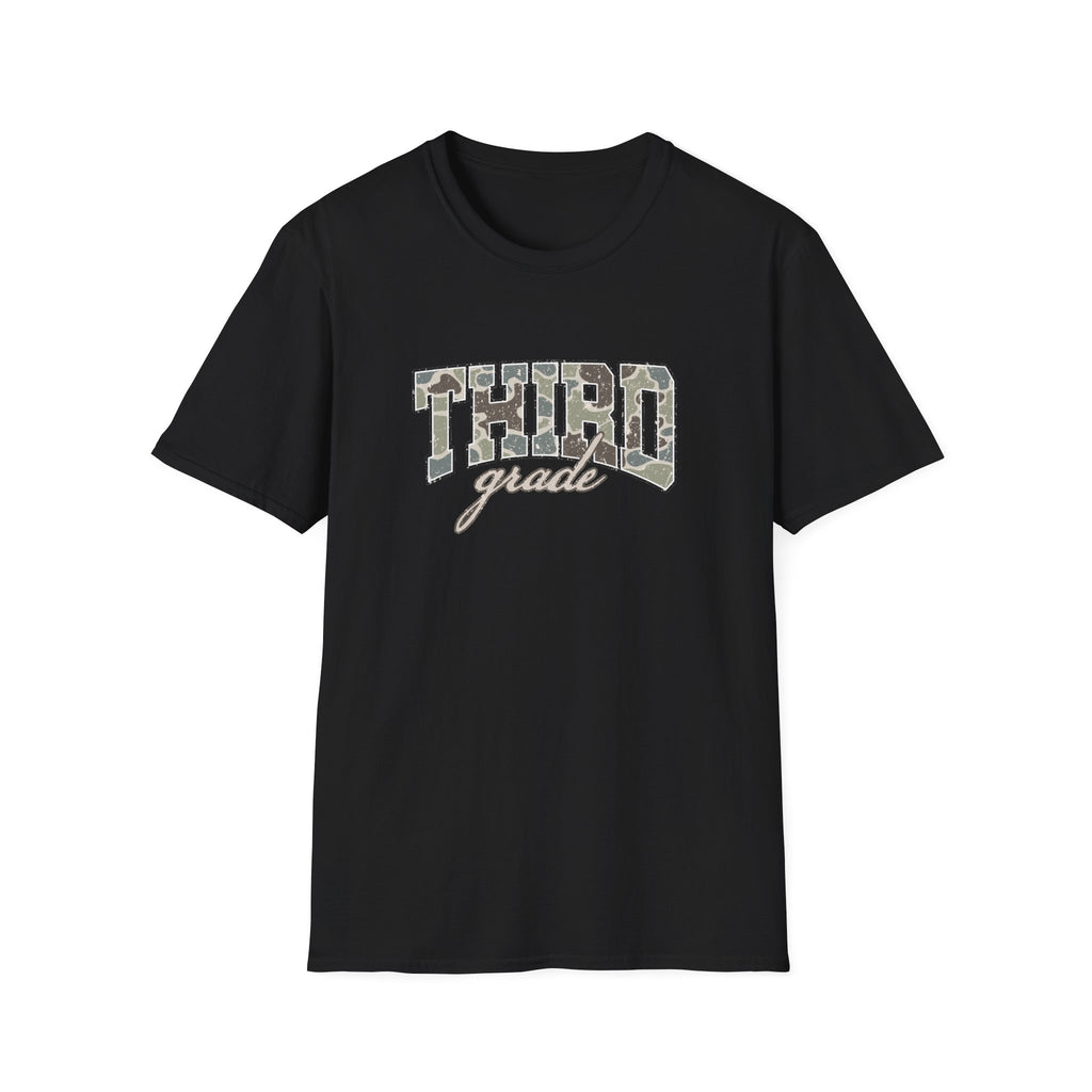 Third Grade Camo T-Shirt — 'Third Grade' School Mom Teacher Tee