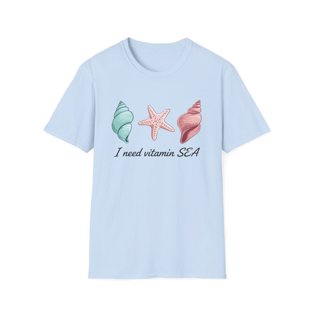 Sea Shell T-Shirt — "I Need Vitamin SEA" Beach Tee