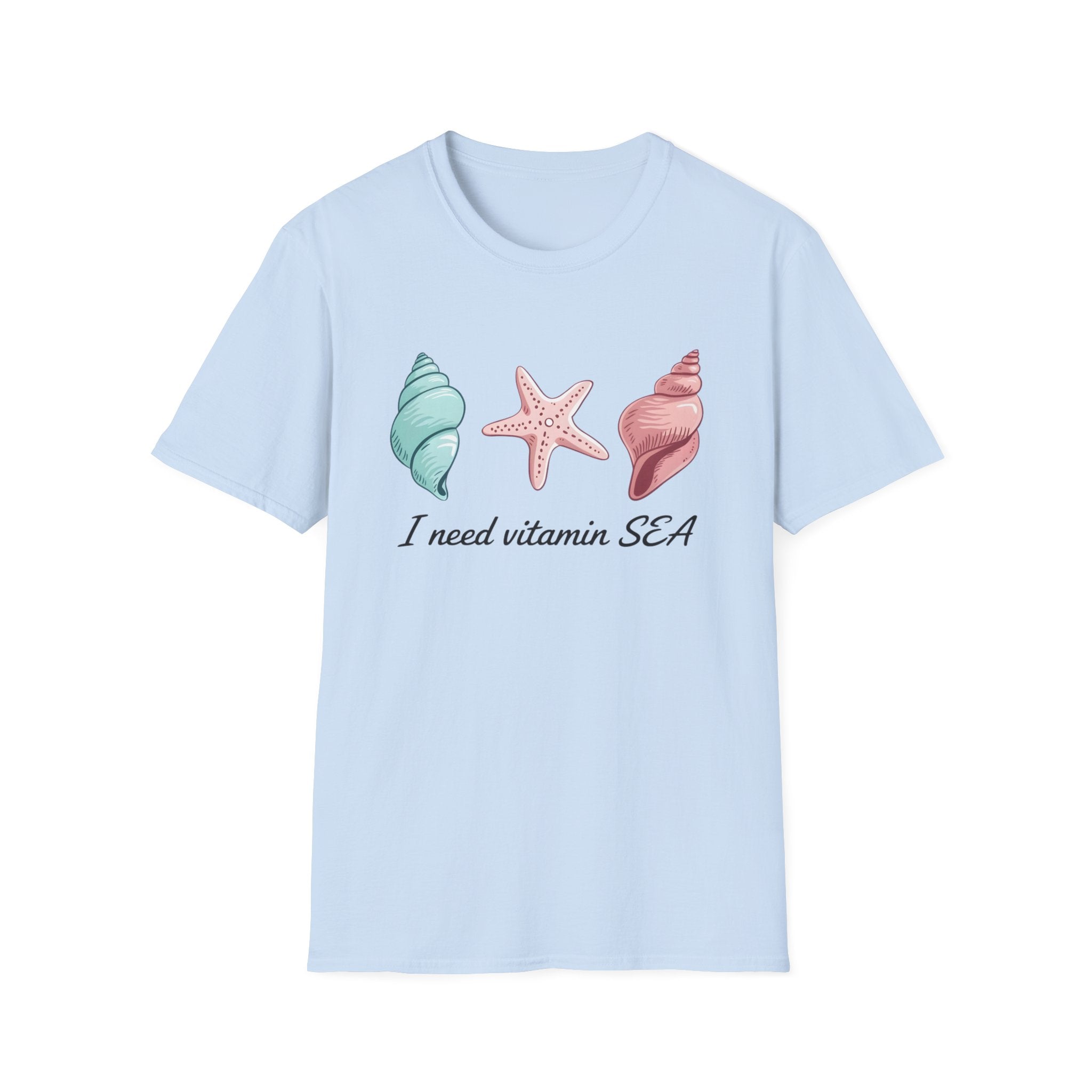 Sea Shell T-Shirt — "I Need Vitamin SEA" Beach Tee