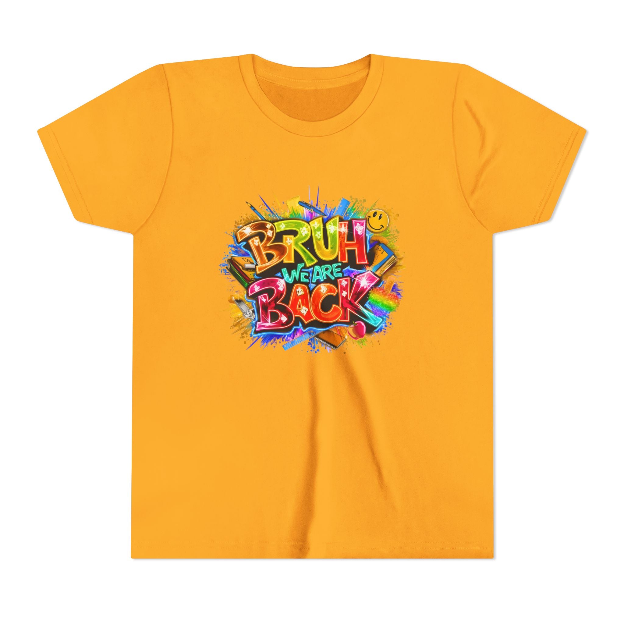 Youth Tee — Colorful "Bruh We Are Back" Graffiti Graphic Shirt