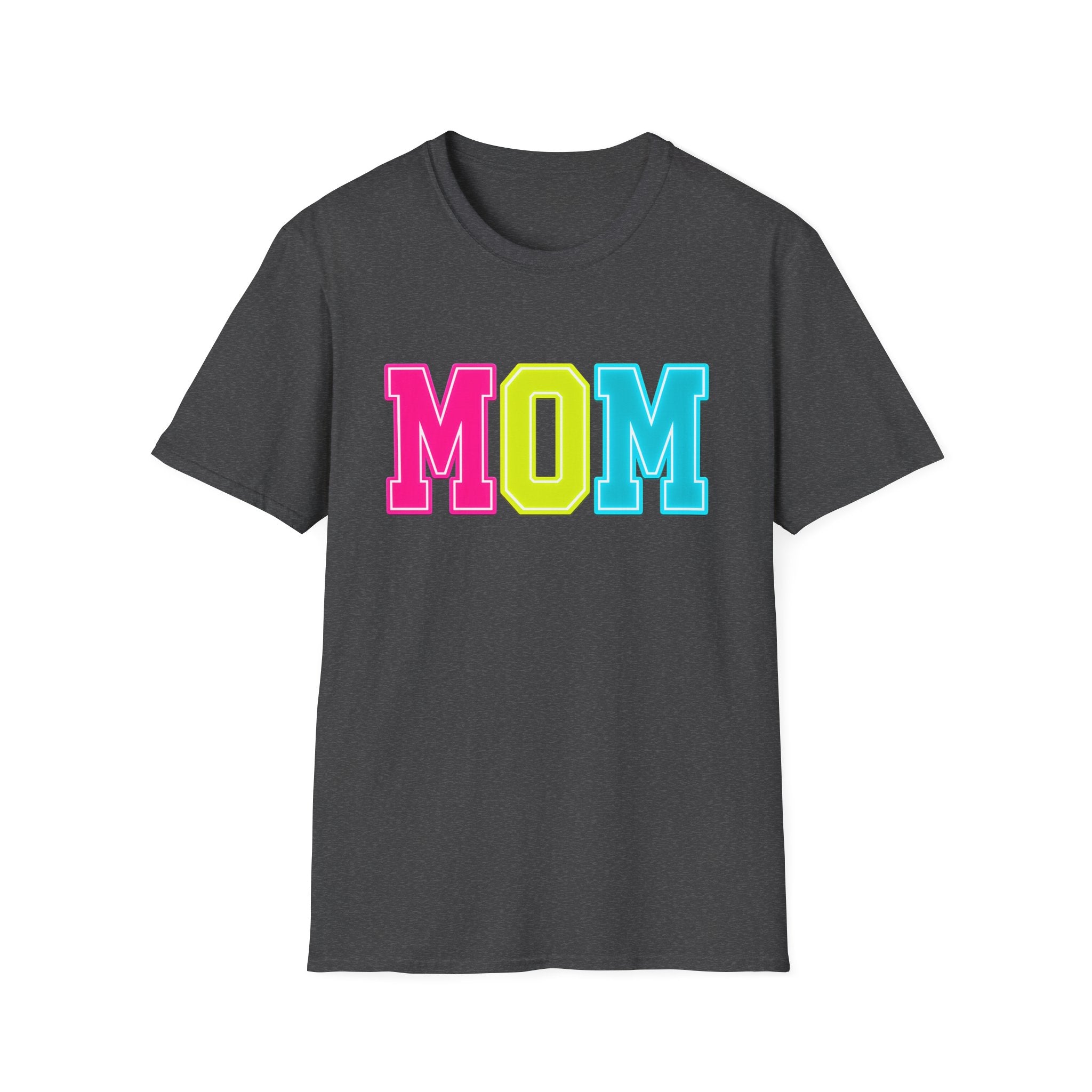 Mom Colorblock T-Shirt — Bright Retro MOM Graphic Tee for Mothers, Summer Vibe