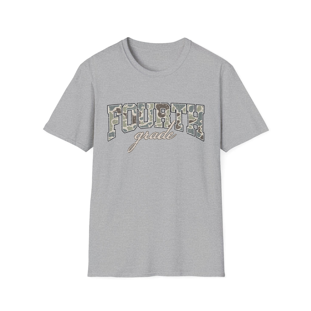 Fourth Grade Camo T-Shirt — 'Fourth Grade' School Spirit Tee