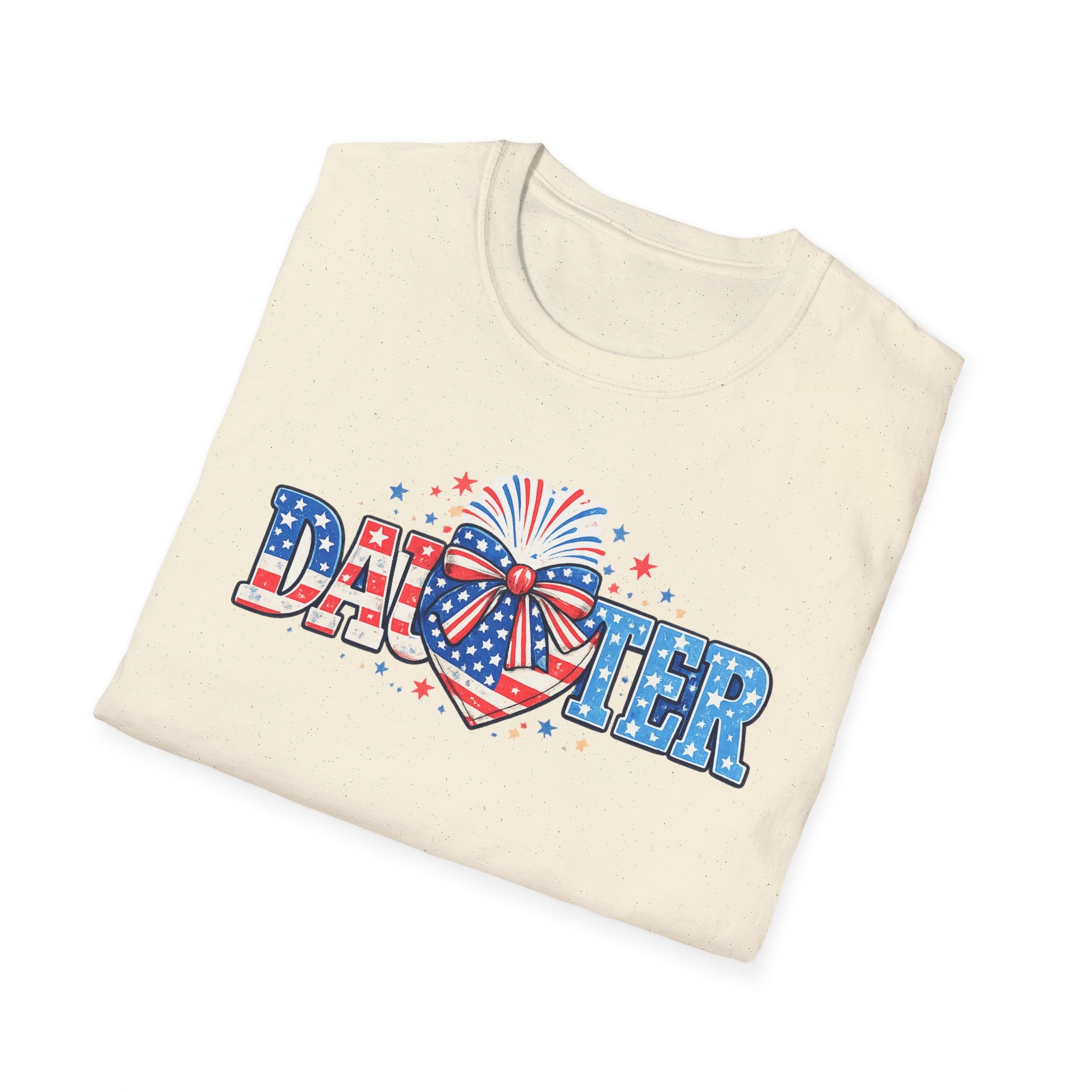 Daughter Patriotic Tee — USA Flag Heart Fireworks Design