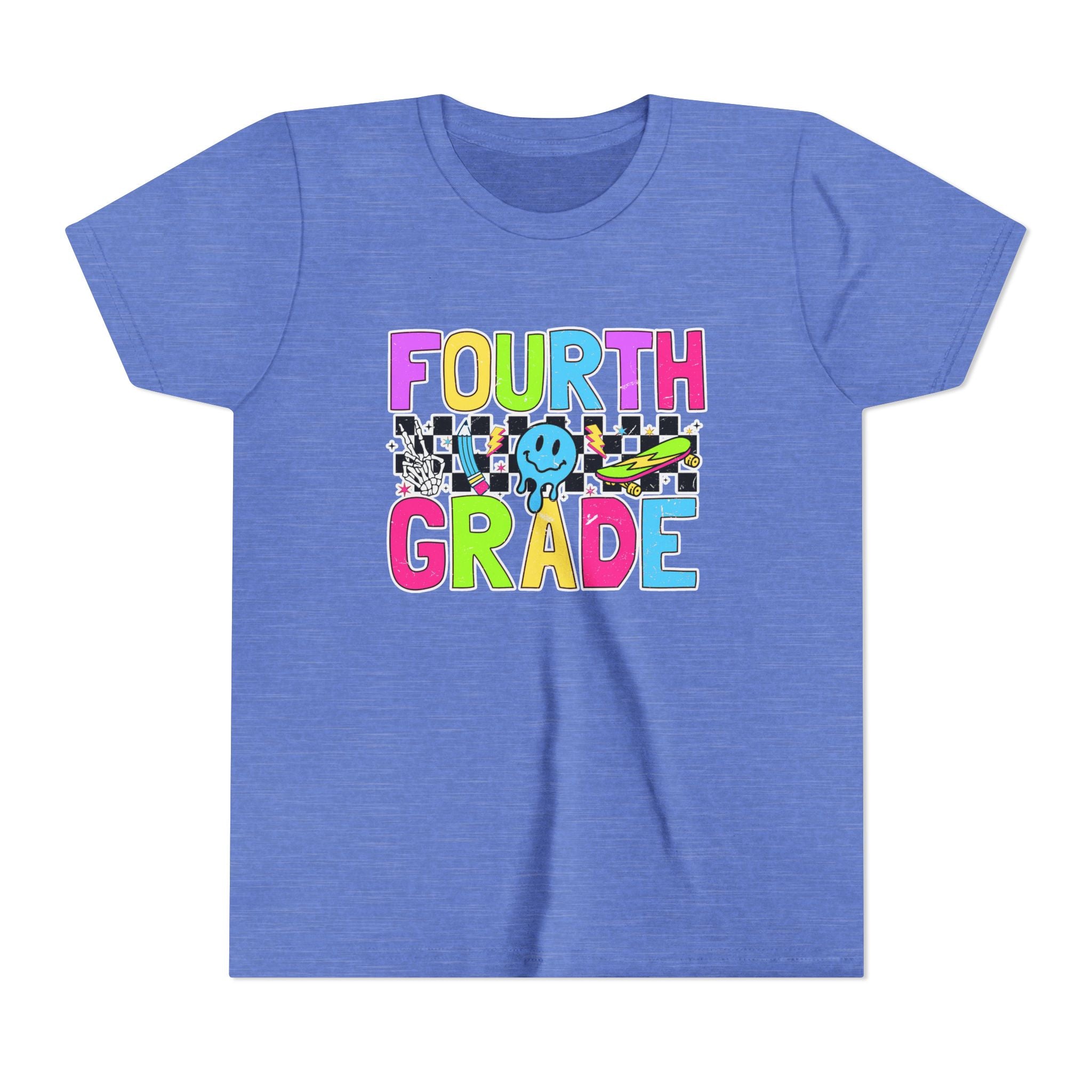 Fourth Grade Youth Tee — Colorful Smiley Back-to-School Shirt