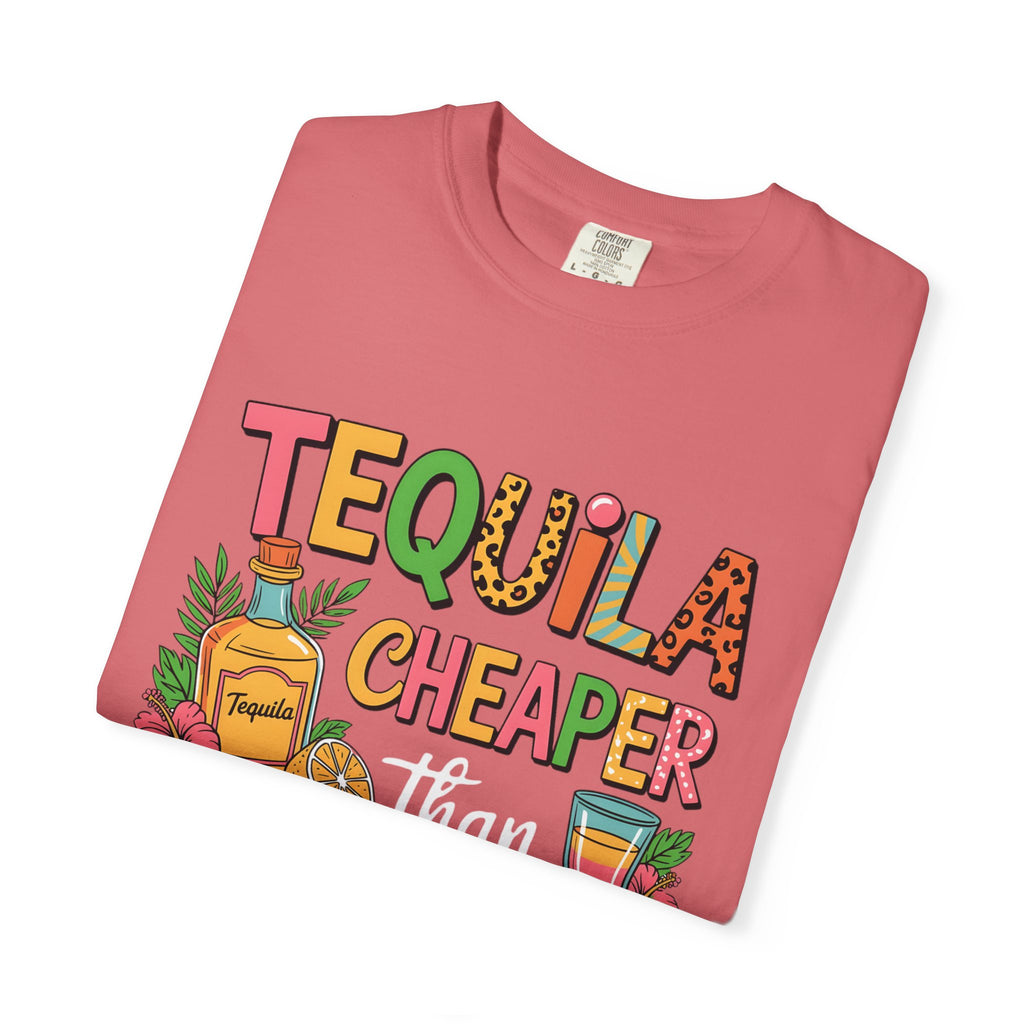 Tequila Cheaper Than Therapy T-shirt | Funny Margarita Cocktail Graphic