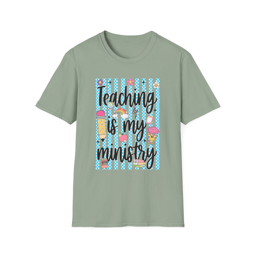T-Shirt — "Teaching Is My Ministry" Cute Teacher Graphic Tee