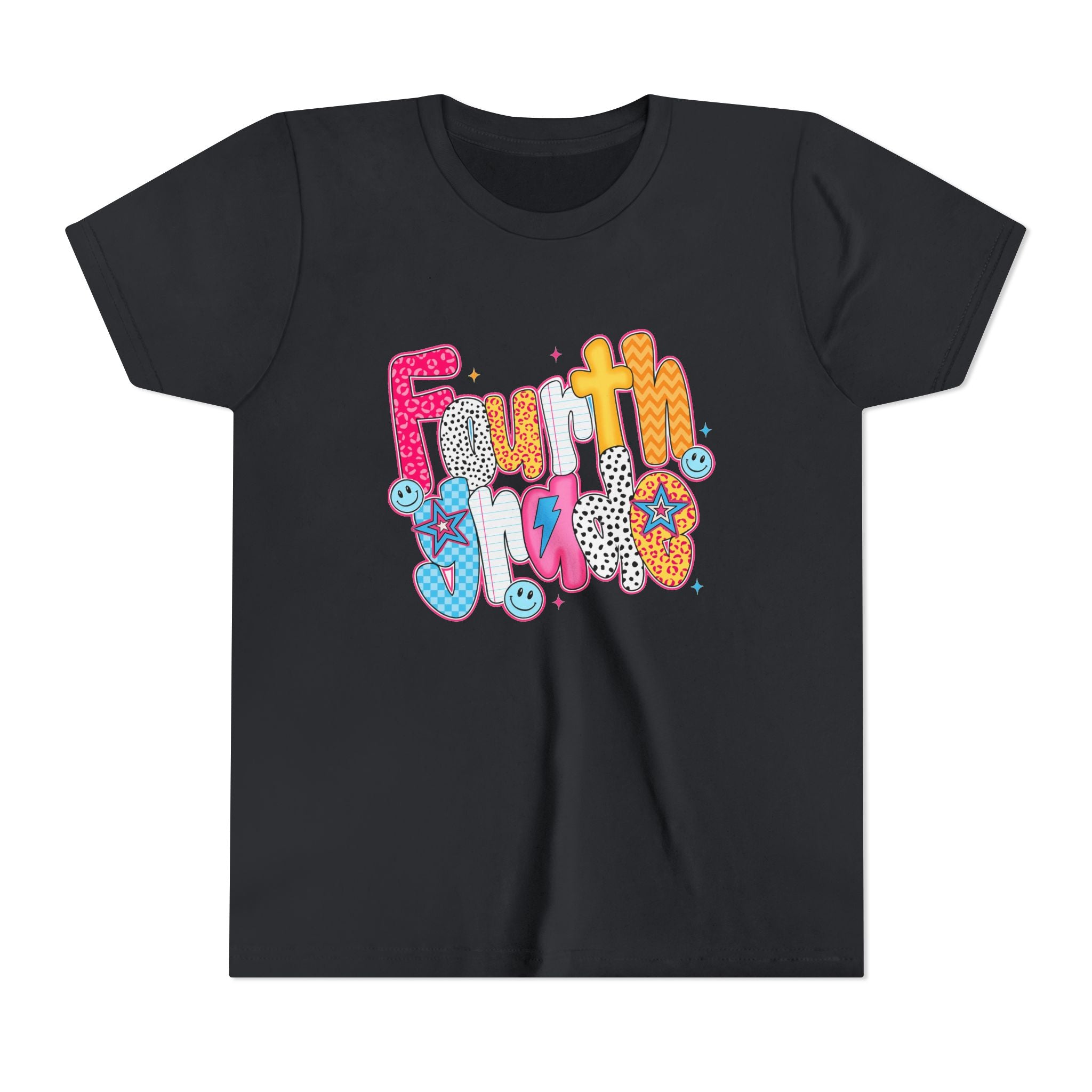 Fourth Grade Cute Youth Tee – Colorful Smiley School Shirt for Kids