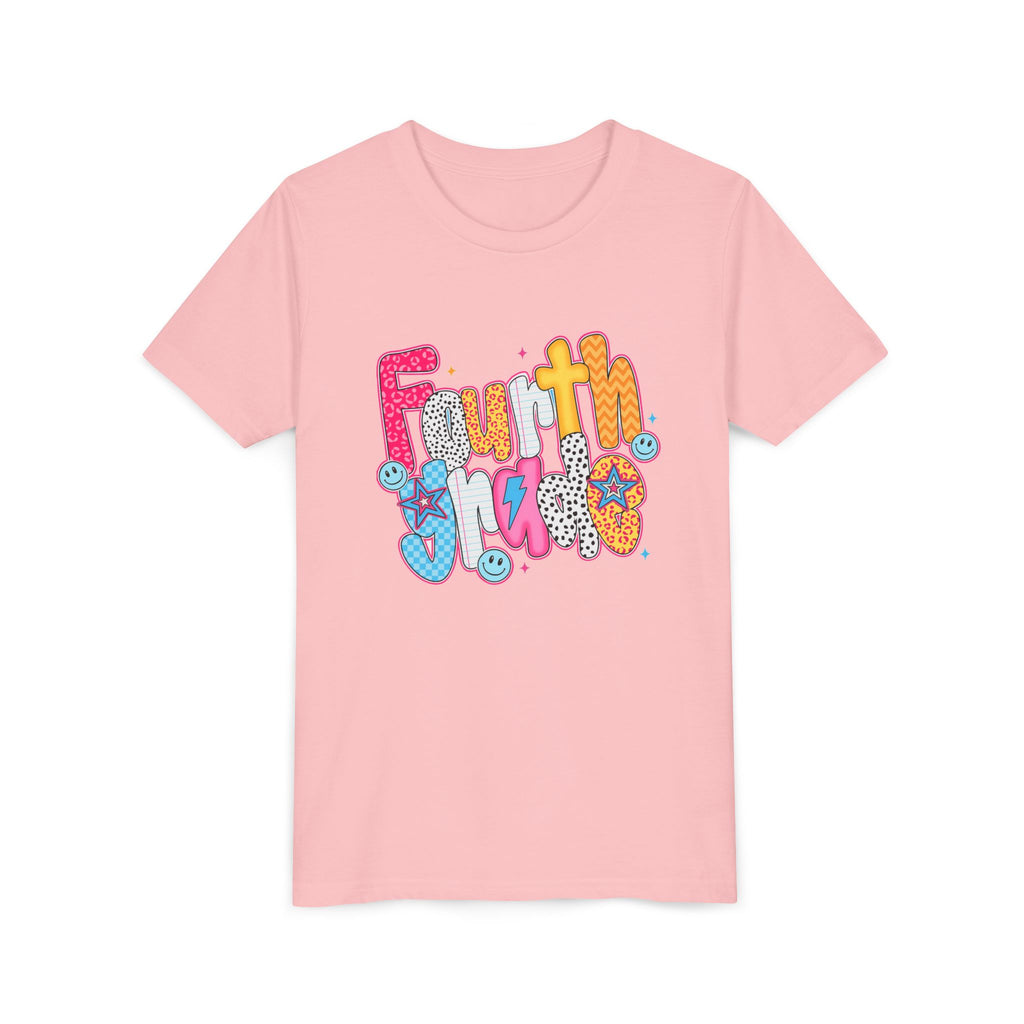 Fourth Grade Cute Youth Tee – Colorful Smiley School Shirt for Kids
