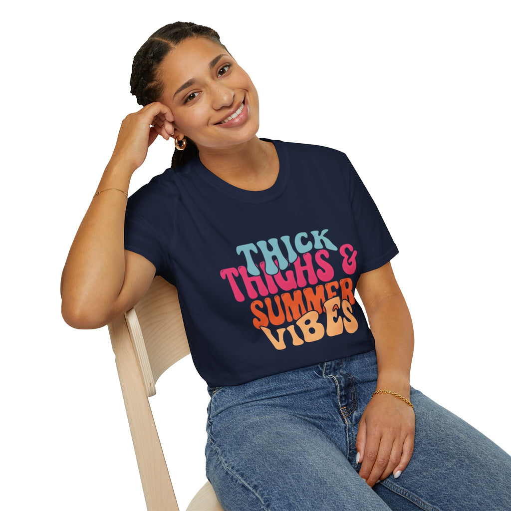 T-Shirt — Thick Thighs & Summer Vibes Retro Graphic Tee