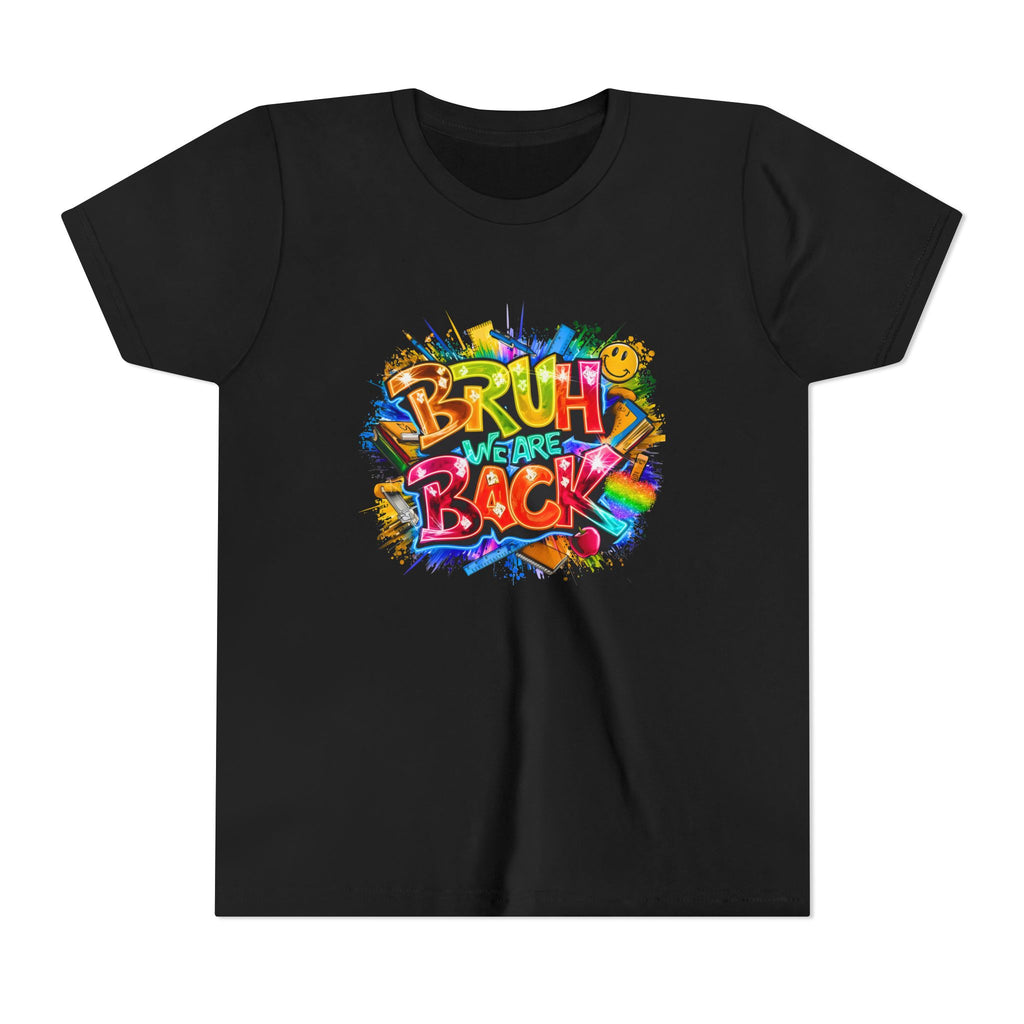 Youth Tee — Colorful "Bruh We Are Back" Graffiti Graphic Shirt