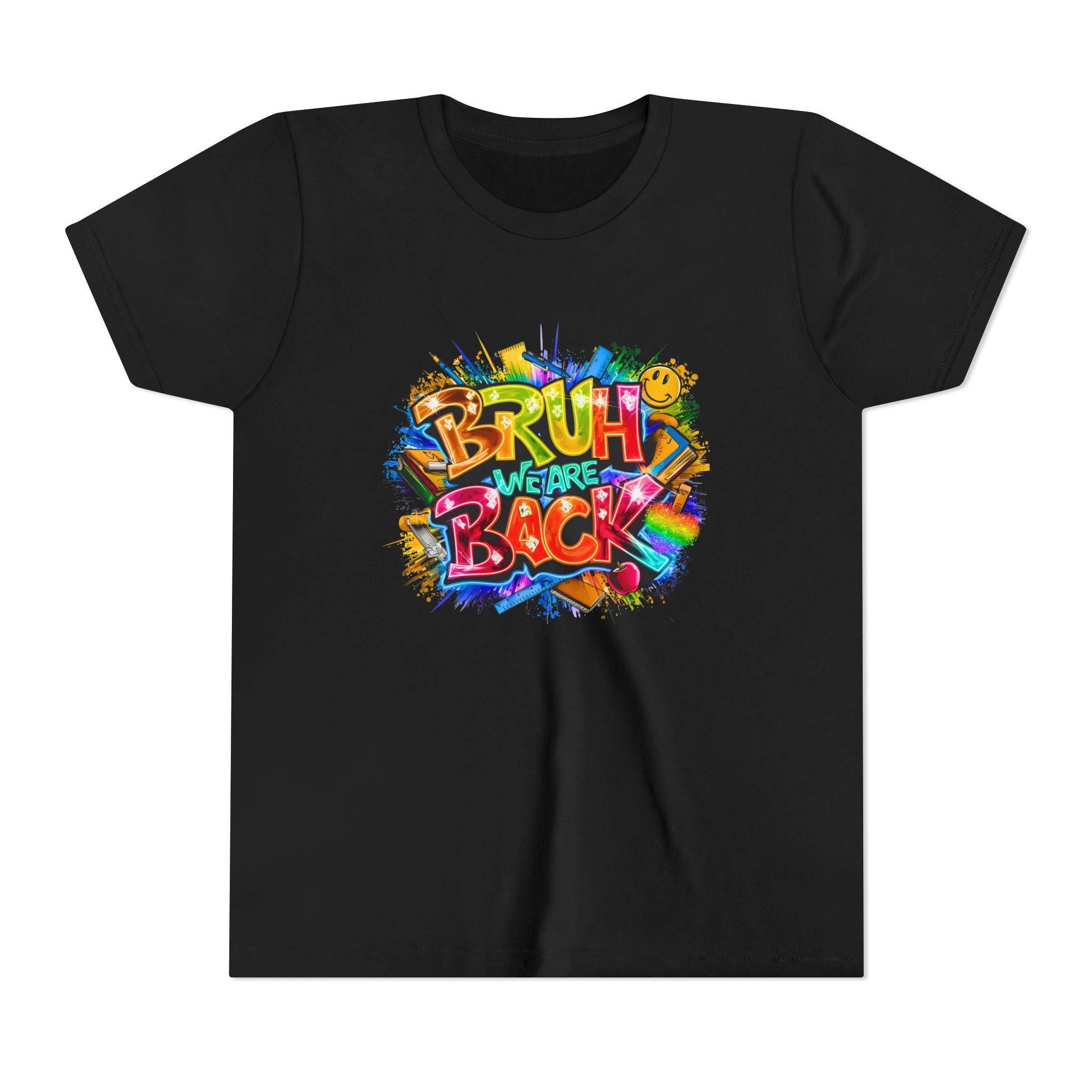 Youth Tee — Colorful "Bruh We Are Back" Graffiti Graphic Shirt