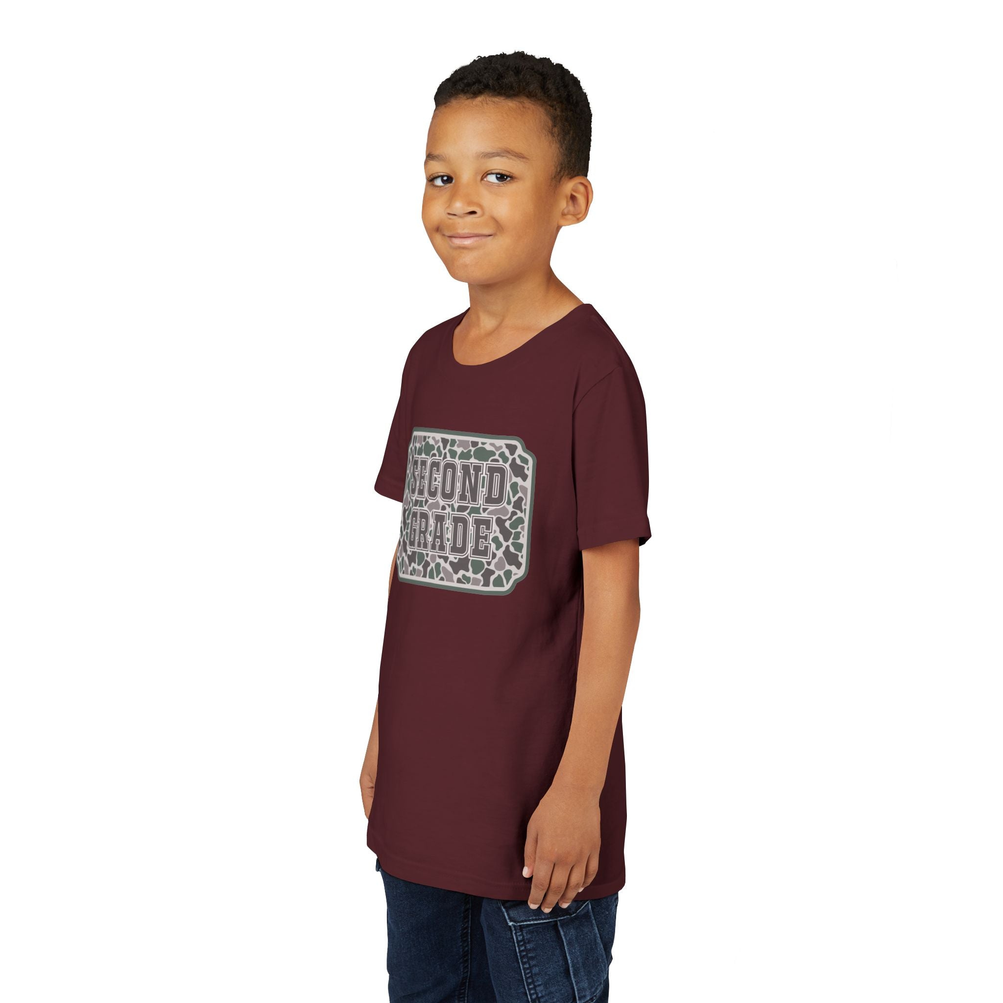 Second Grade Youth Tee - Camo Patch Back to School Shirt