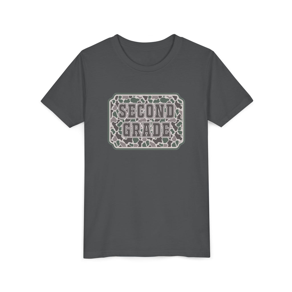 Second Grade Youth Tee - Camo Patch Back to School Shirt