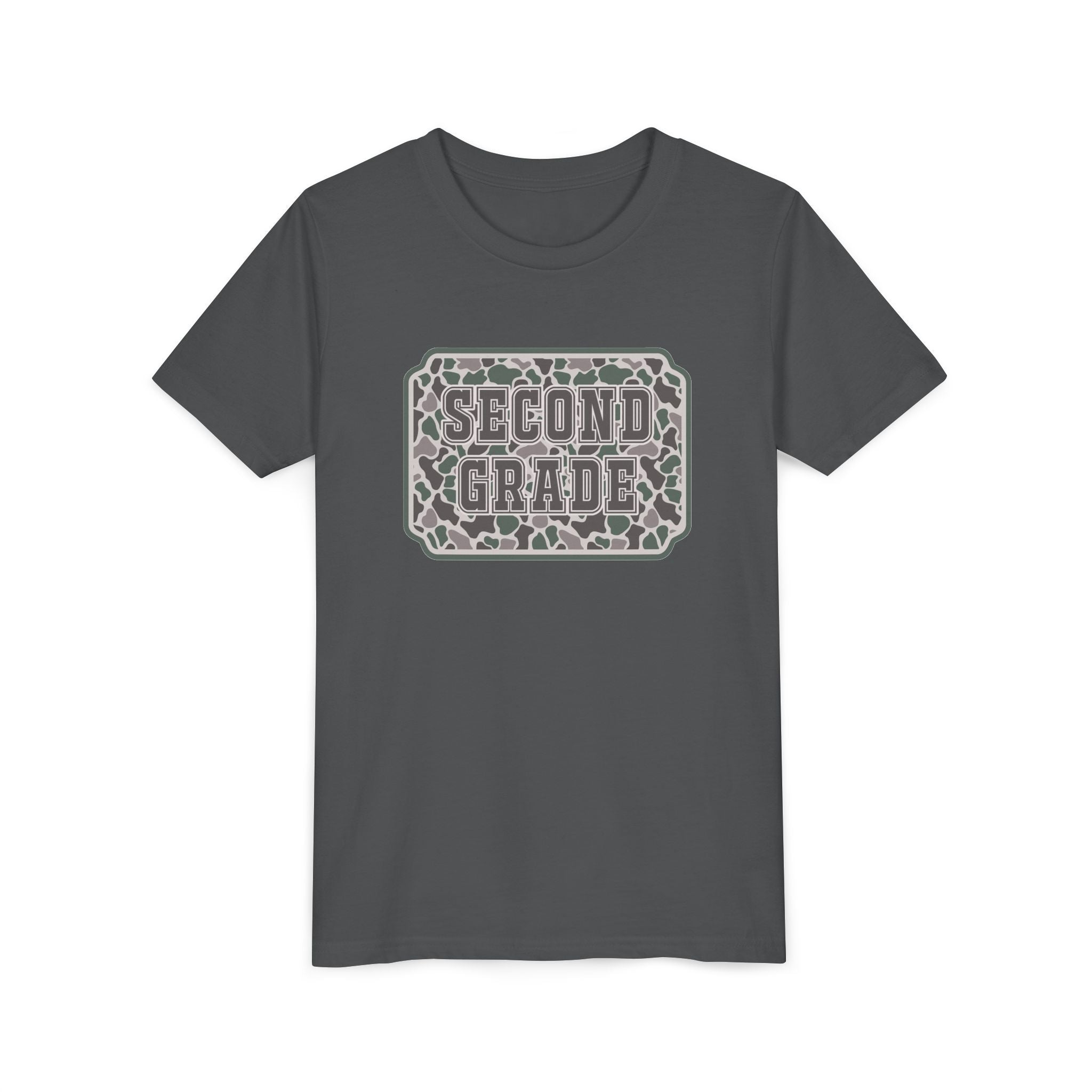 Second Grade Youth Tee - Camo Patch Back to School Shirt