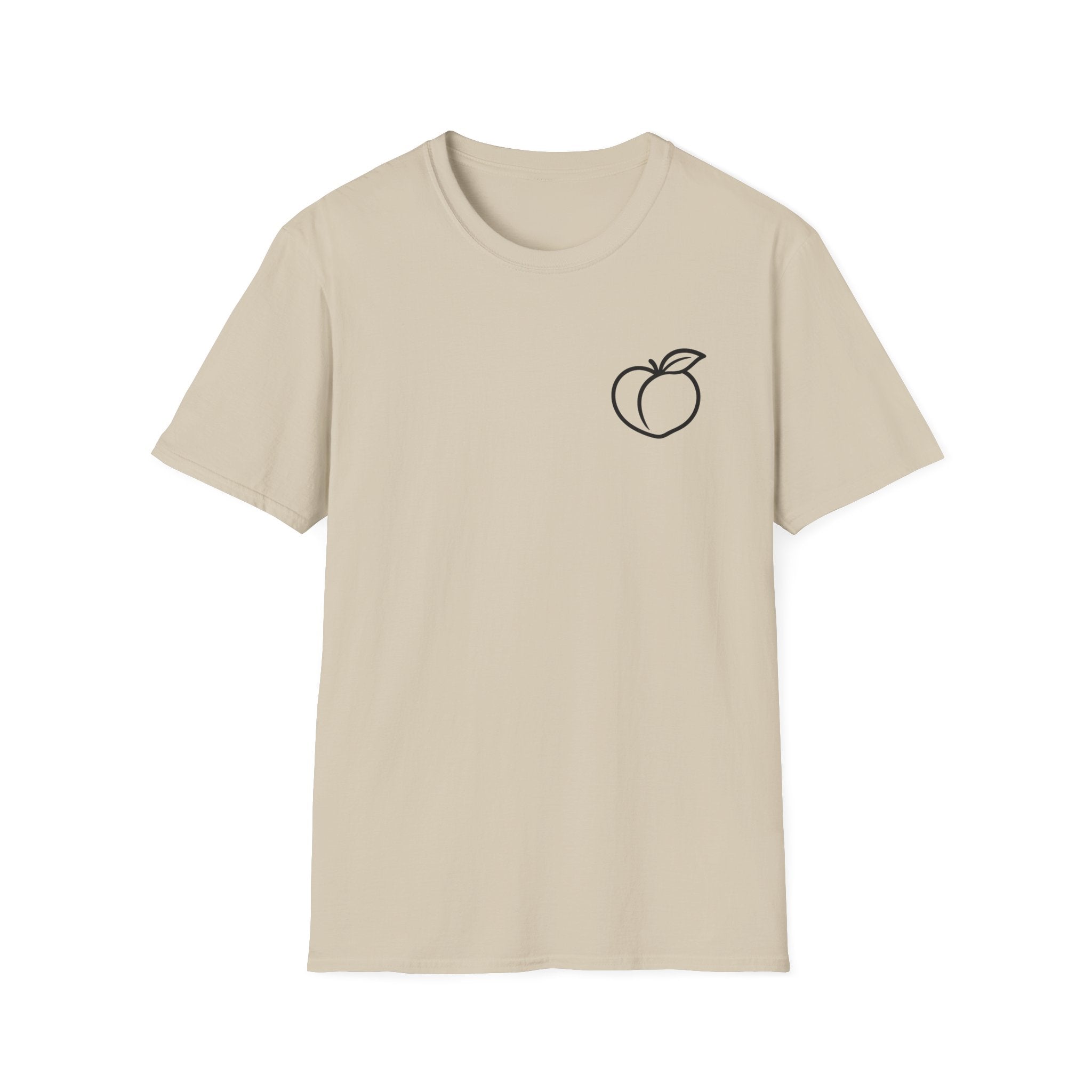 Peach Outline T‑Shirt — Minimal Fruit Graphic Tee