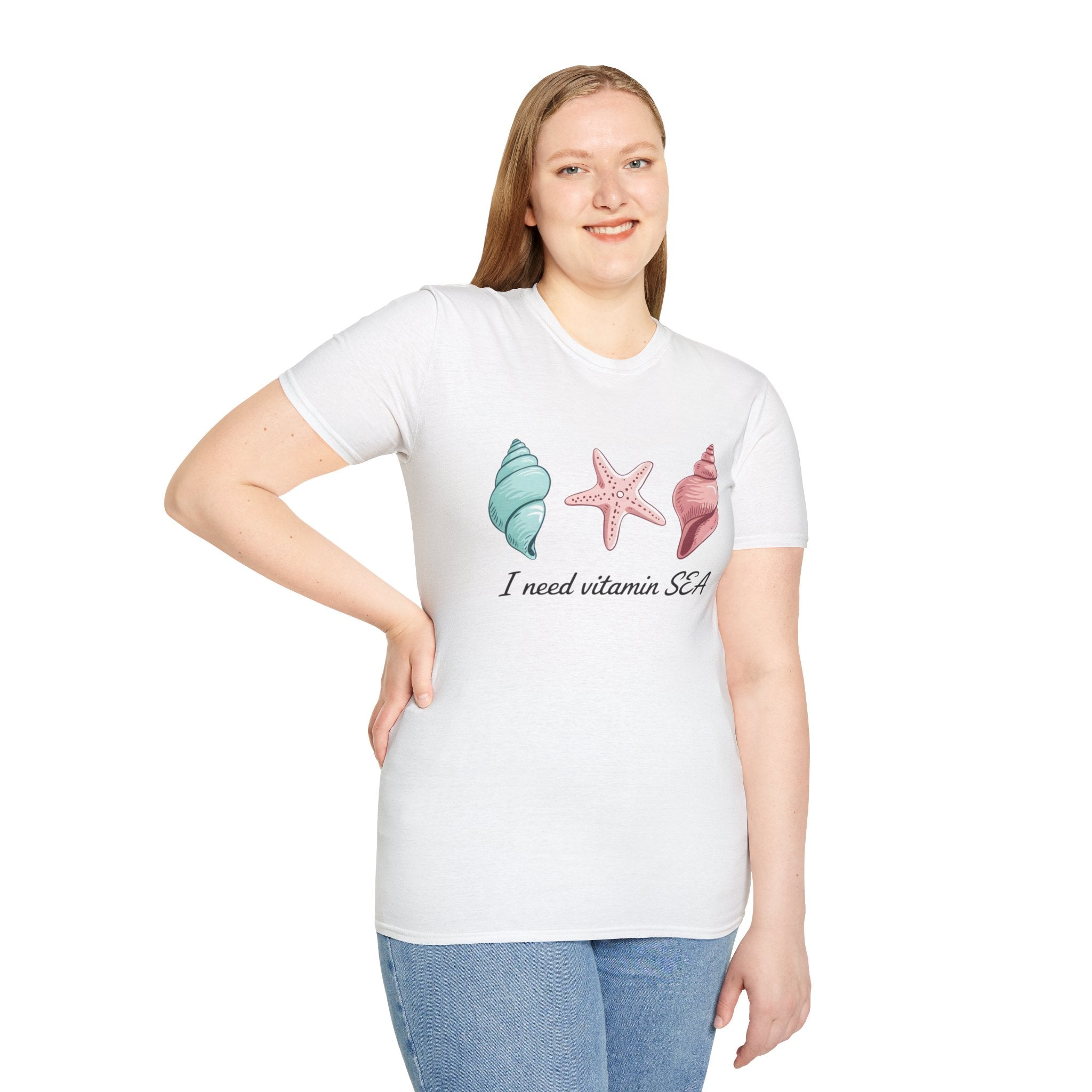 Sea Shell T-Shirt — "I Need Vitamin SEA" Beach Tee