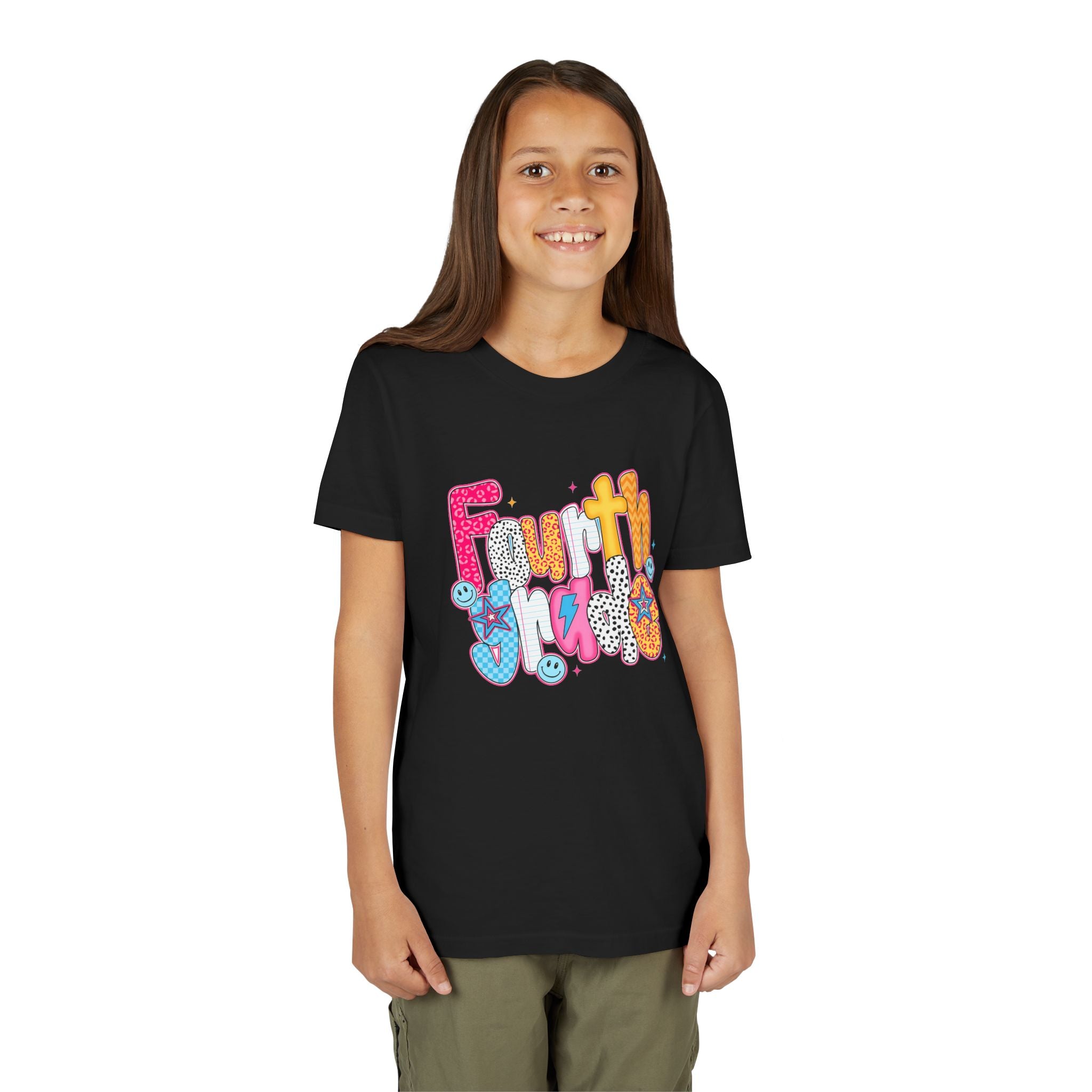 Fourth Grade Cute Youth Tee – Colorful Smiley School Shirt for Kids