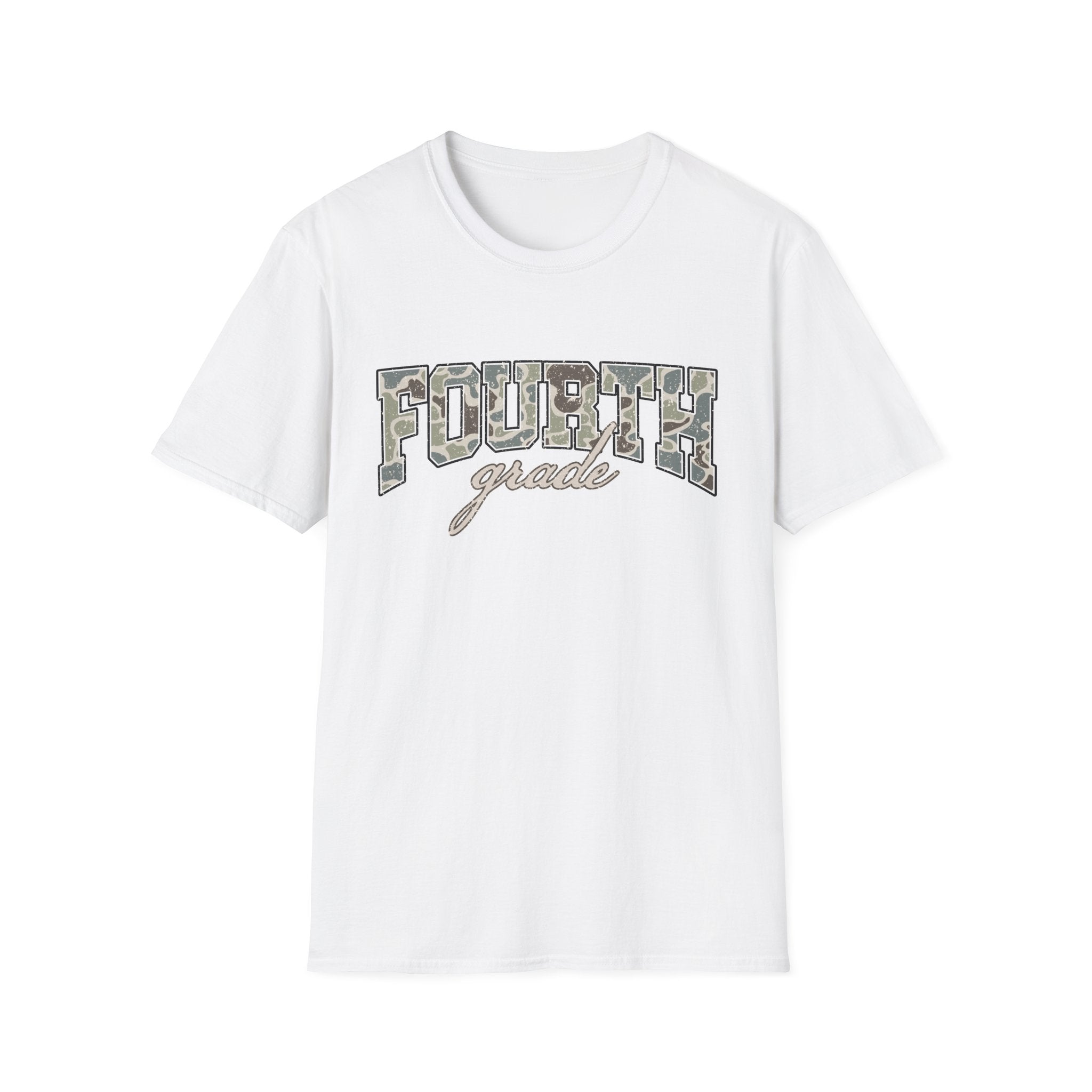 Fourth Grade Camo T-Shirt — 'Fourth Grade' School Spirit Tee