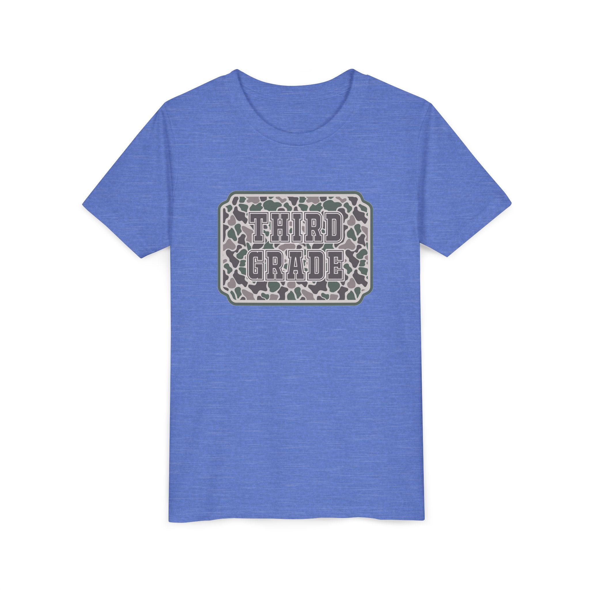 Third Grade Camo Youth Tee — Back to School Shirt for Kids