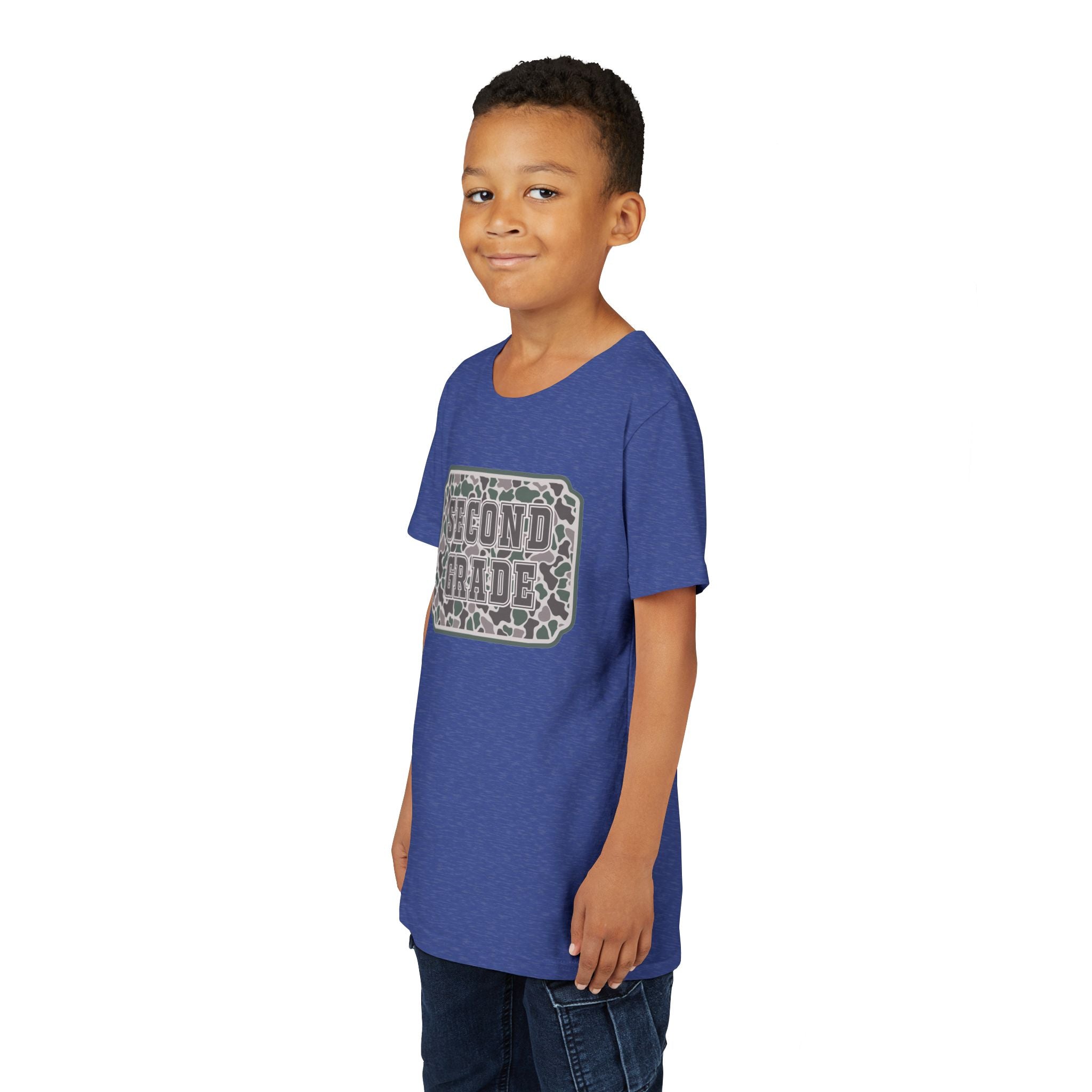 Second Grade Youth Tee - Camo Patch Back to School Shirt
