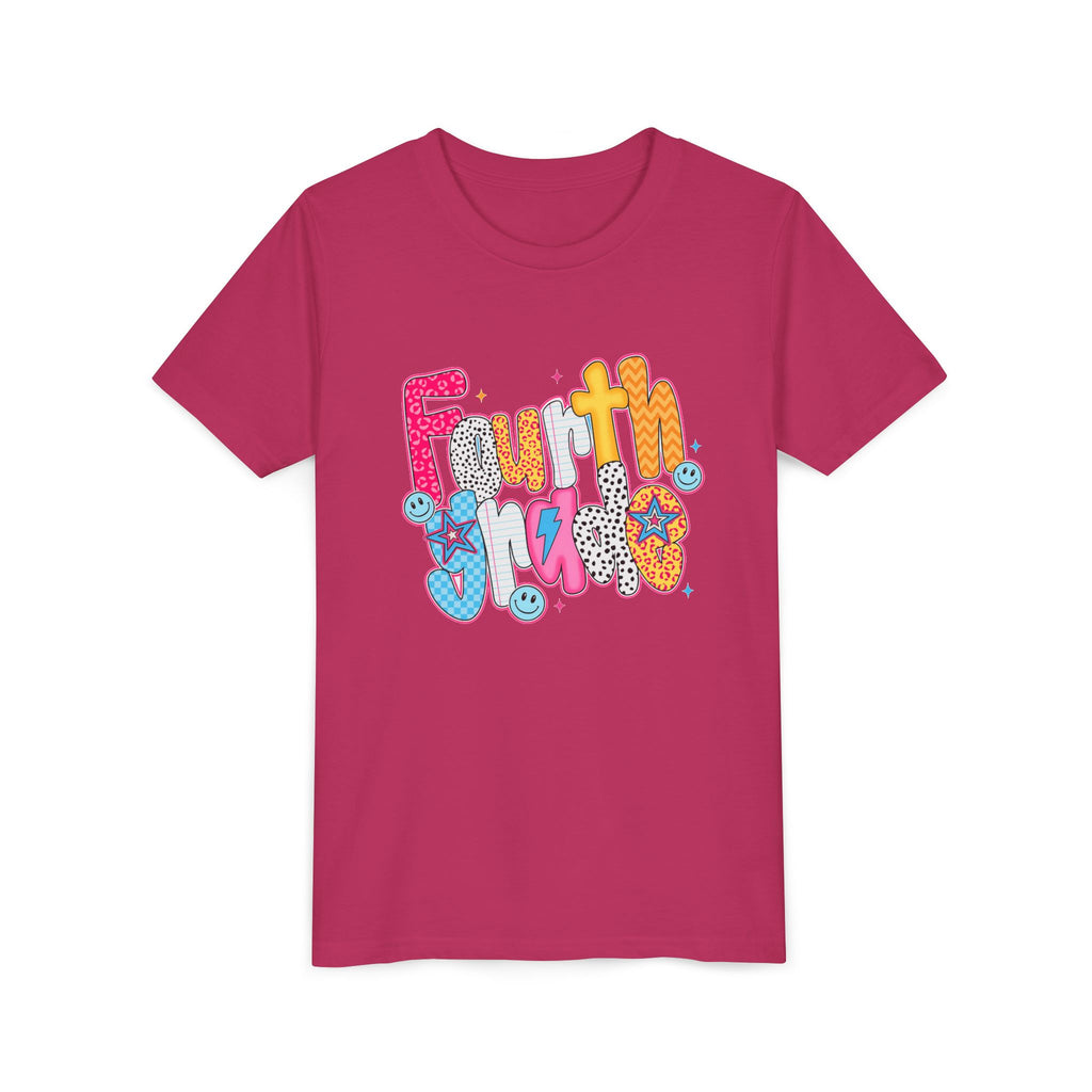 Fourth Grade Cute Youth Tee – Colorful Smiley School Shirt for Kids