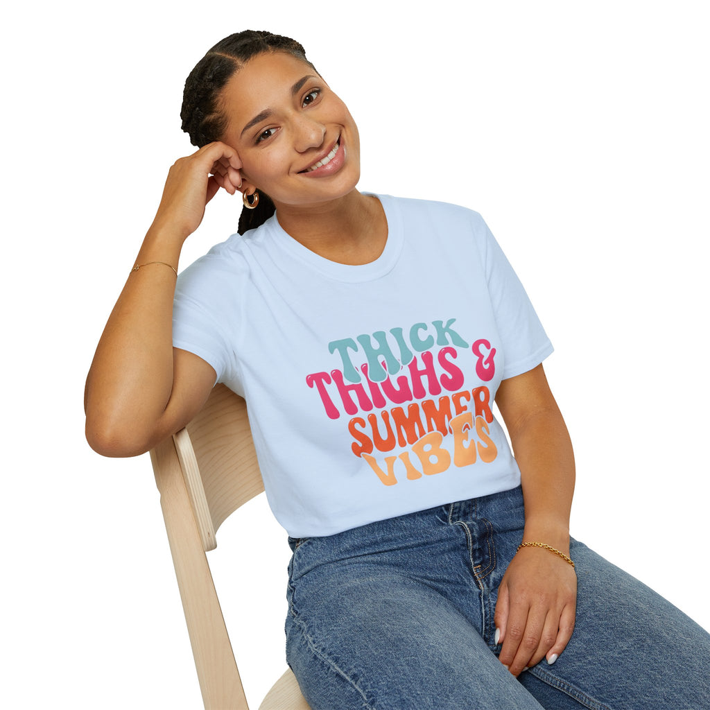 T-Shirt — Thick Thighs & Summer Vibes Retro Graphic Tee
