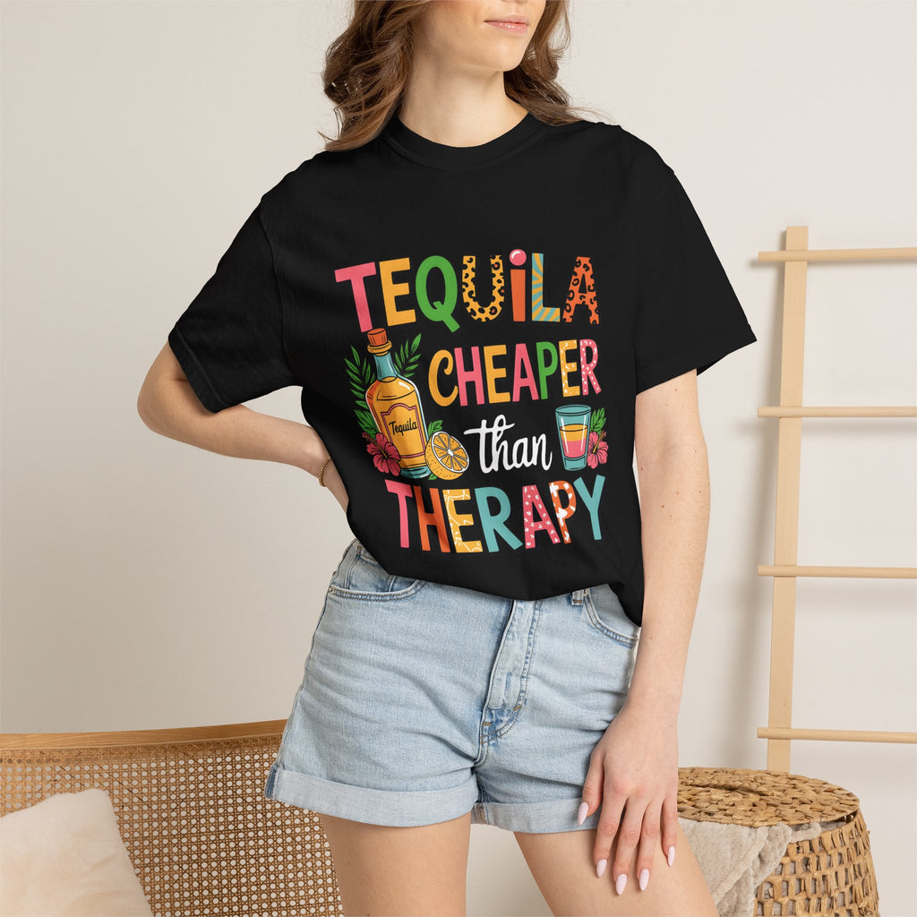 Tequila Cheaper Than Therapy T-shirt | Funny Margarita Cocktail Graphic