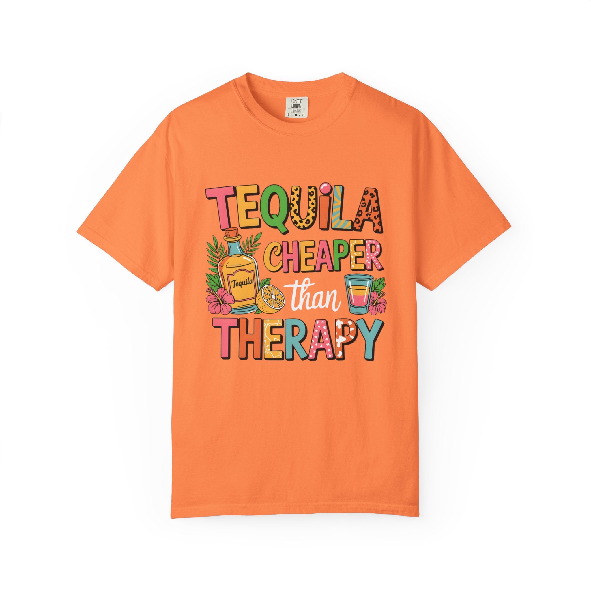 Tequila Cheaper Than Therapy T-shirt | Funny Margarita Cocktail Graphic