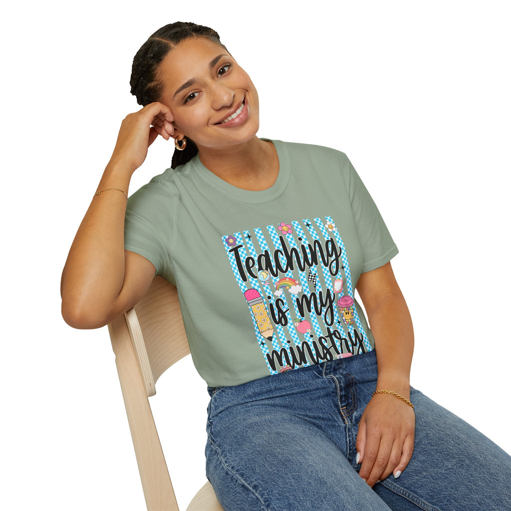 T-Shirt — "Teaching Is My Ministry" Cute Teacher Graphic Tee