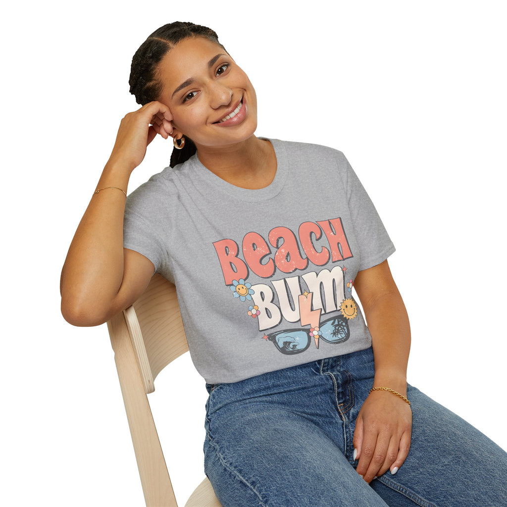 Beach Bum T-Shirt — Retro Floral Surf Vibes Tee