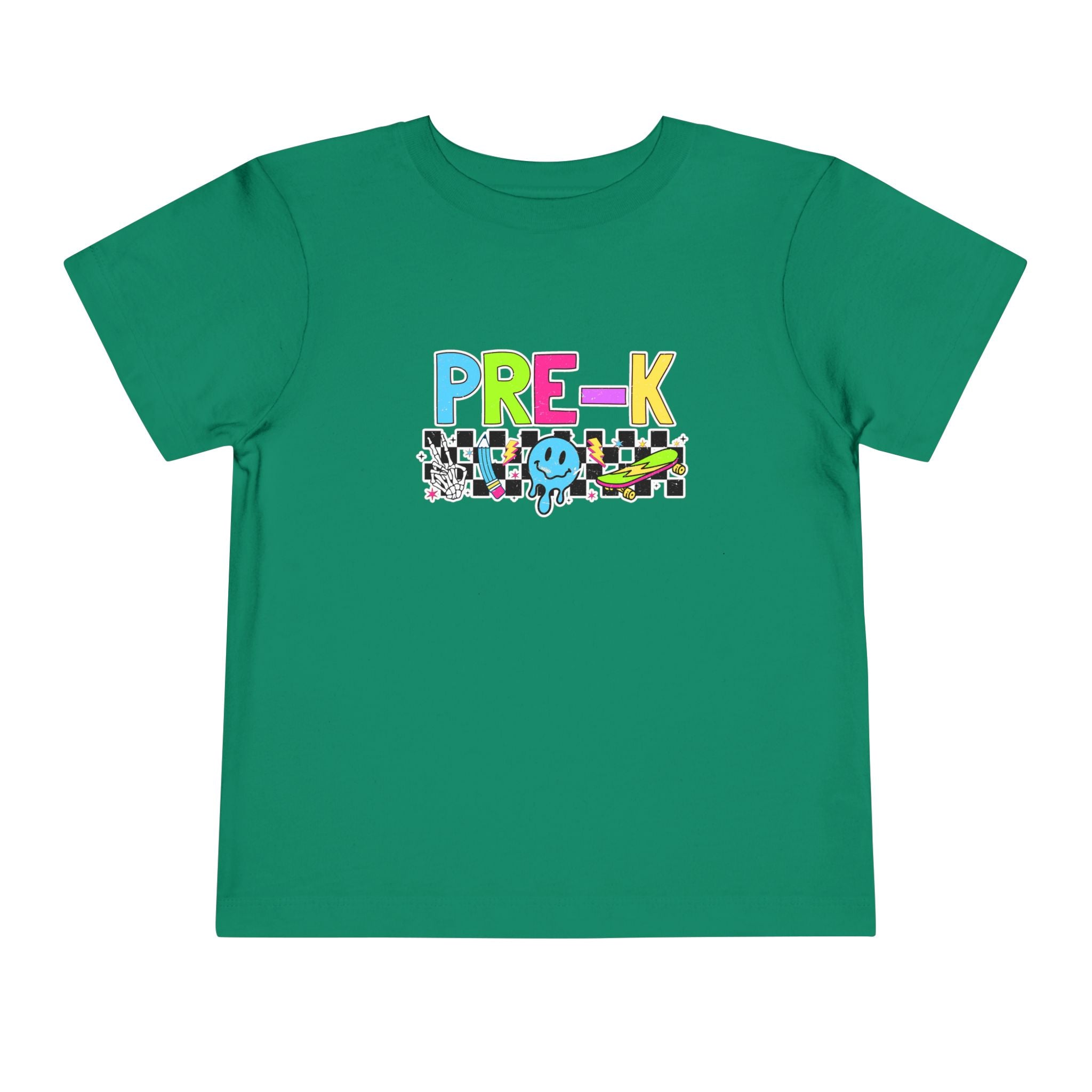 PRE-K Toddler Tee — Colorful Checkerboard Smile Preschool Shirt