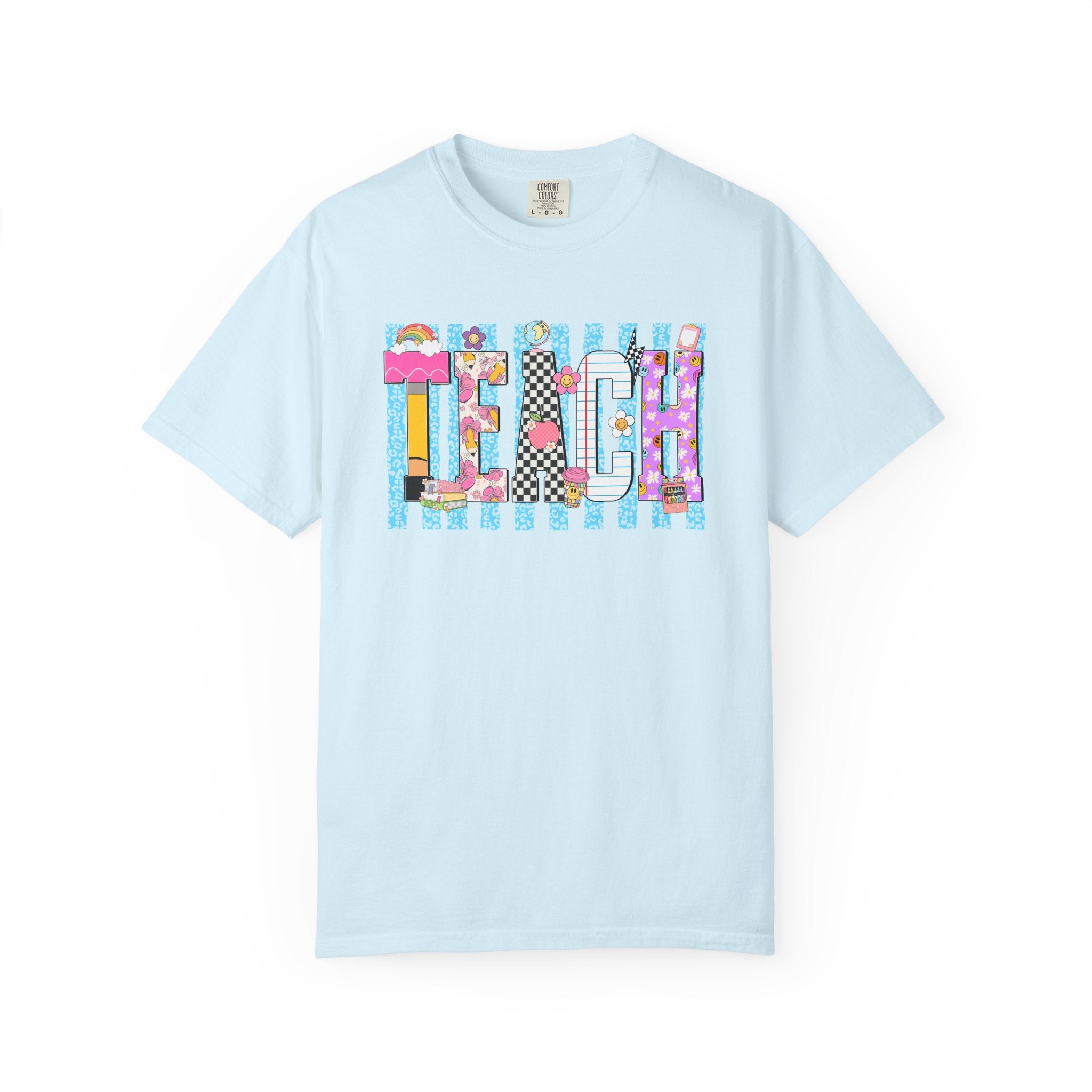 Teacher Stripe Patchwork T-Shirt