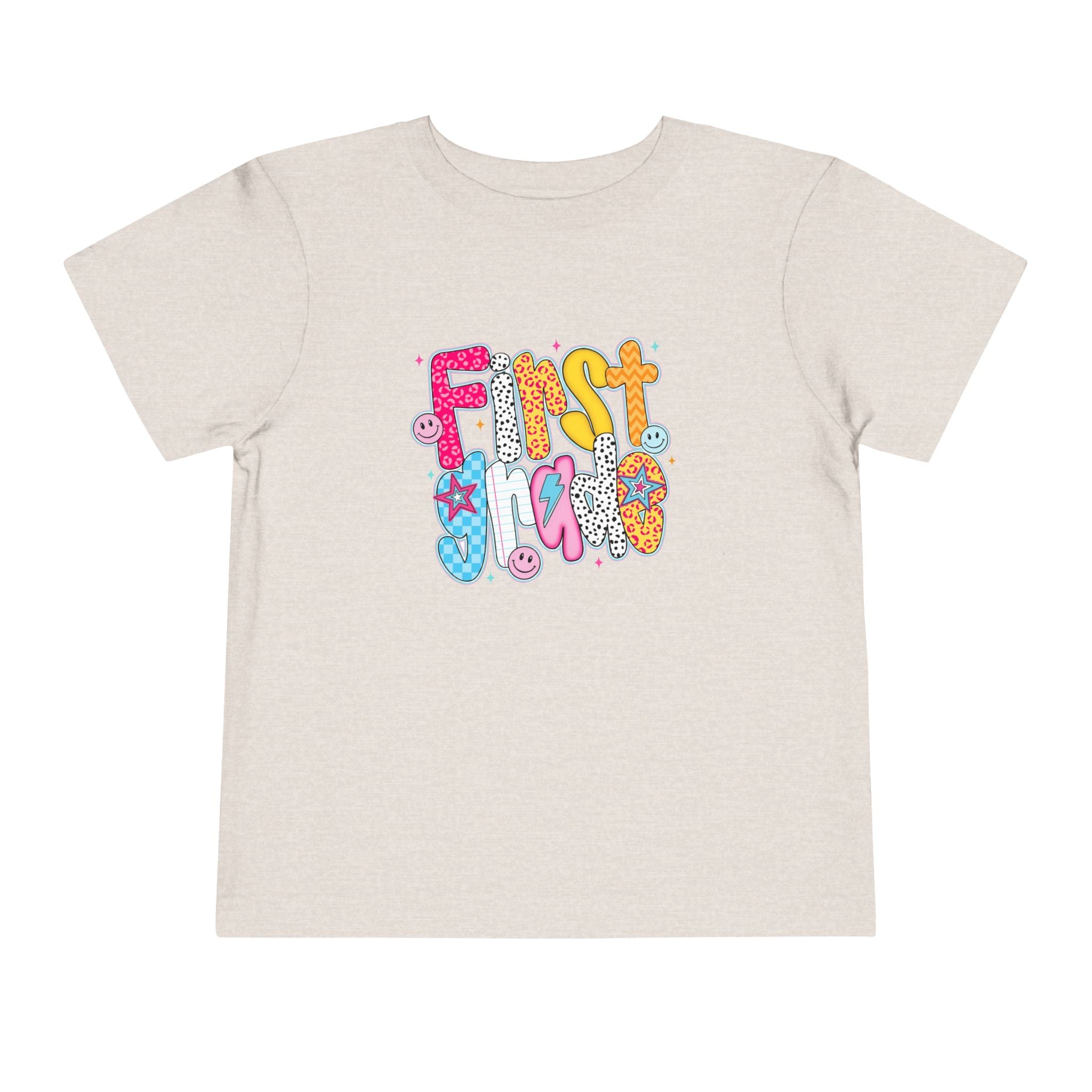 Toddler Tee - Colorful "First Grade" Graphic Baby Shirt
