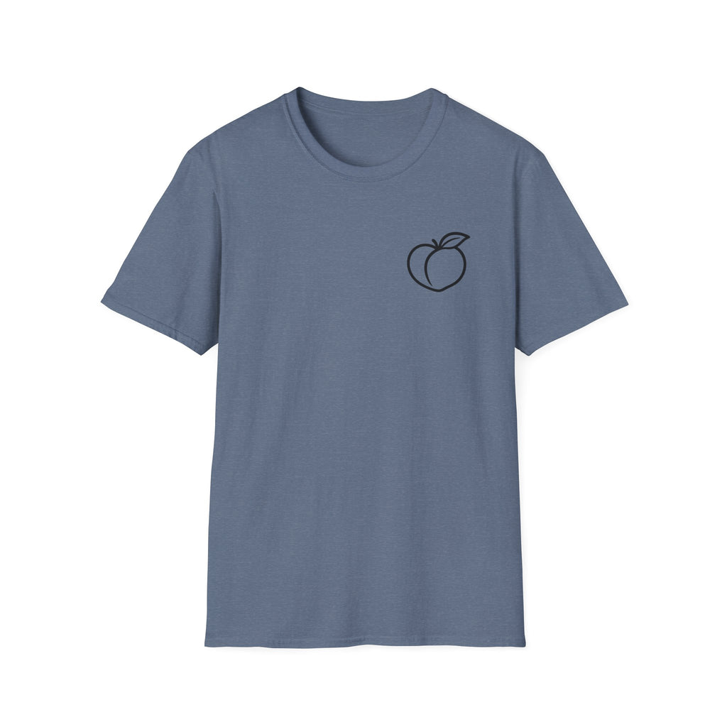 Peach Outline T‑Shirt — Minimal Fruit Graphic Tee