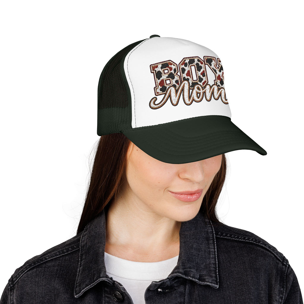 Boy Mom Leopard Foam Trucker Hat