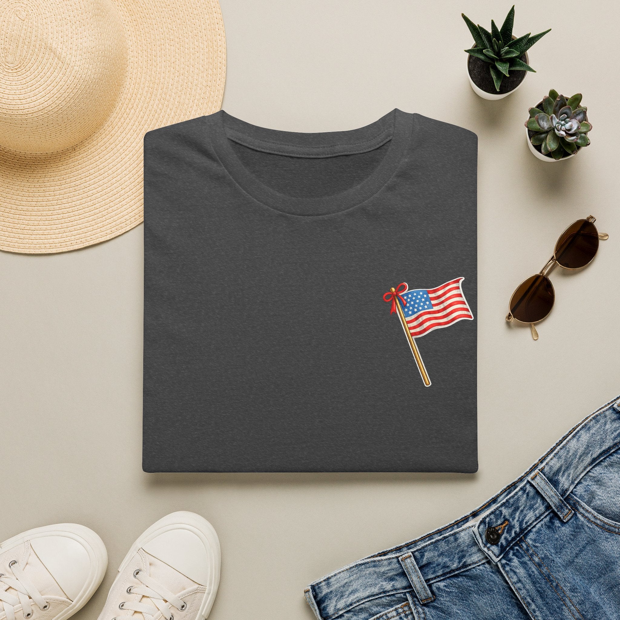 Pocket Flag T-Shirt — Small American Flag Chest Tee