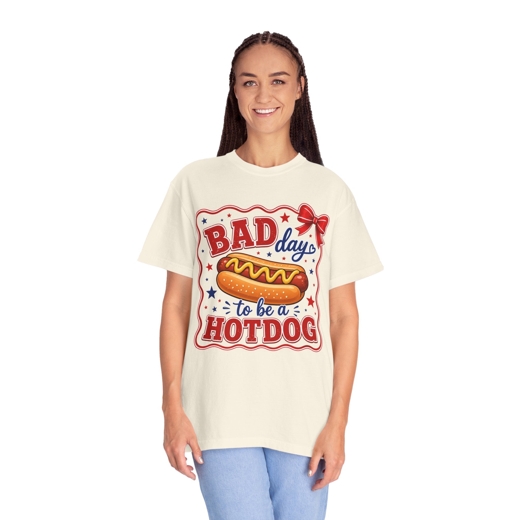 T-Shirt — "Bad Day to Be a Hotdog" Retro BBQ Graphic Tee