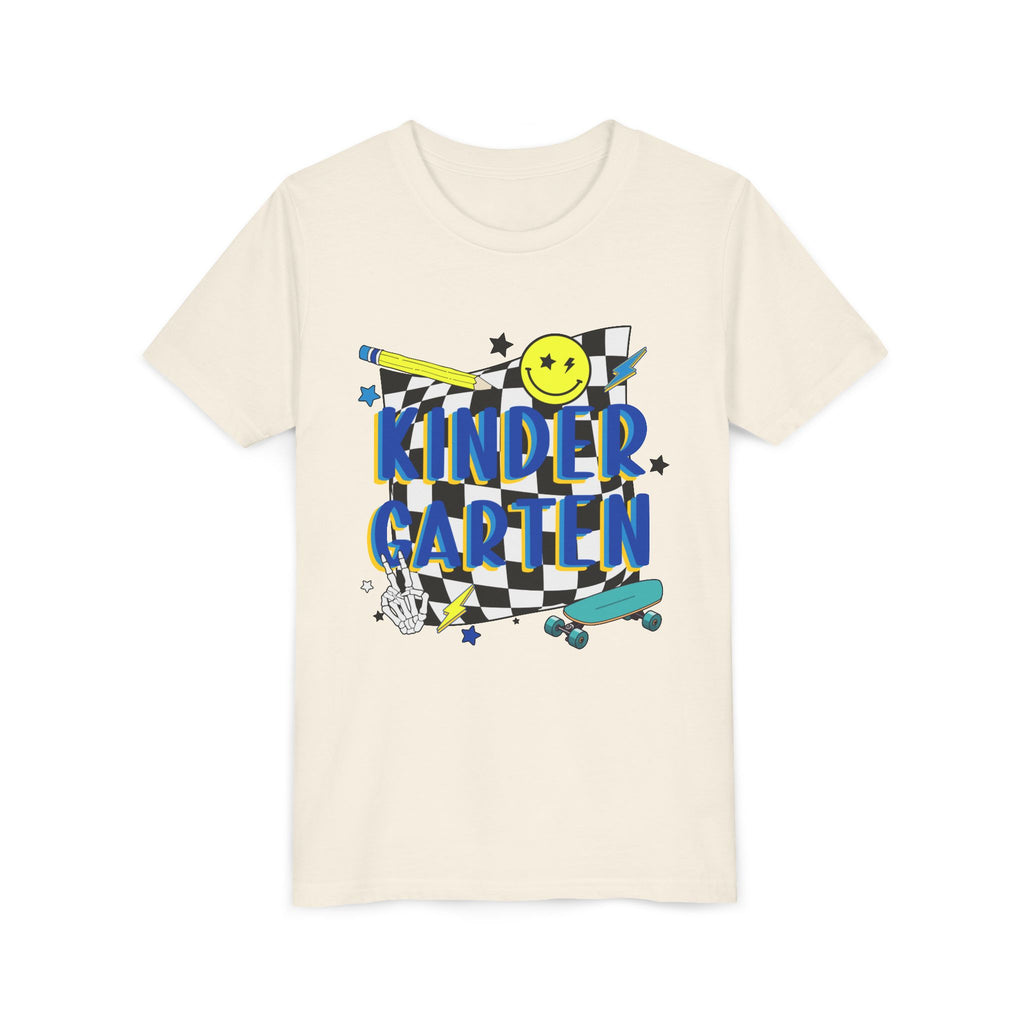 Kindergarten Retro Skate Youth T‑Shirt – Back to School Graphic Tee