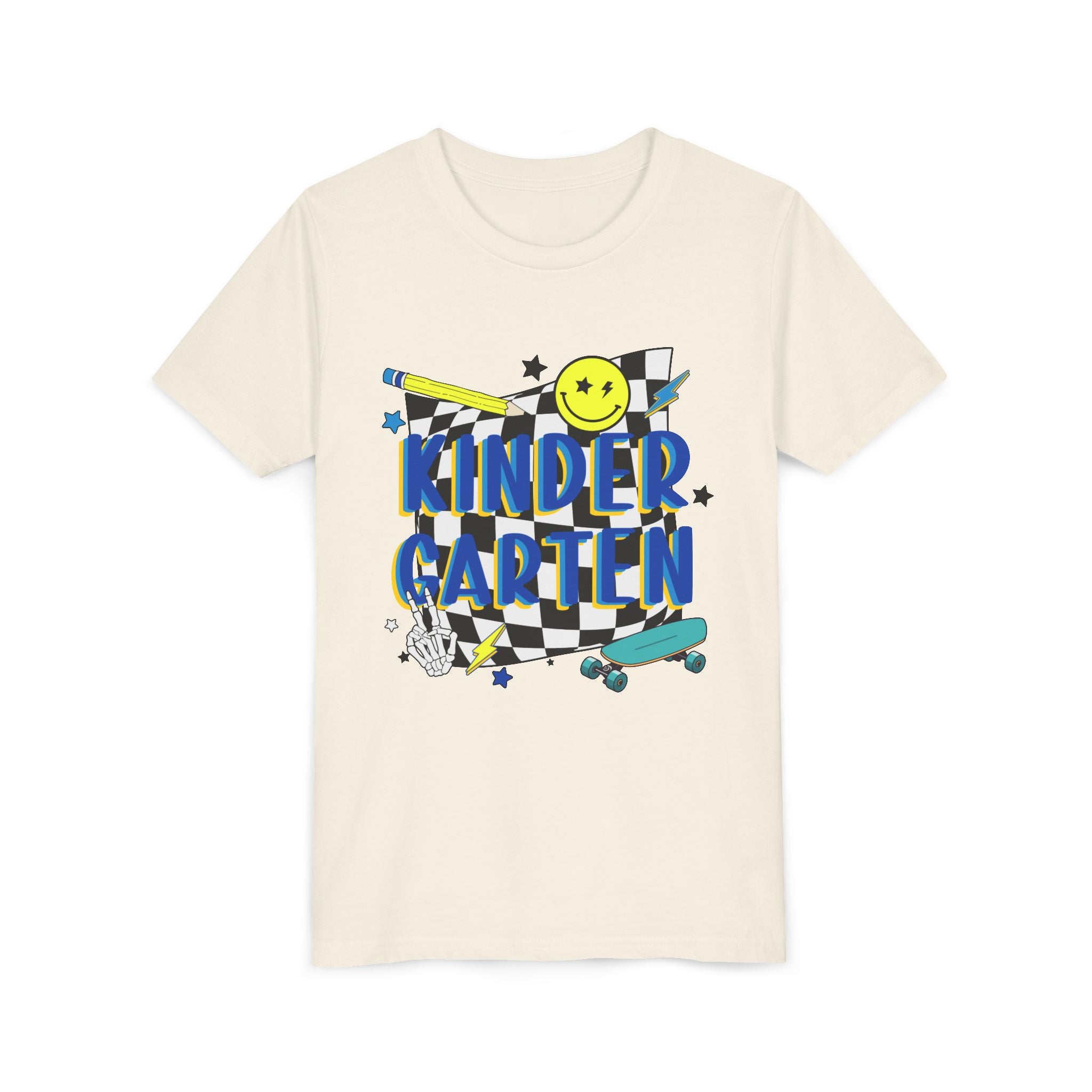Kindergarten Retro Skate Youth T‑Shirt – Back to School Graphic Tee