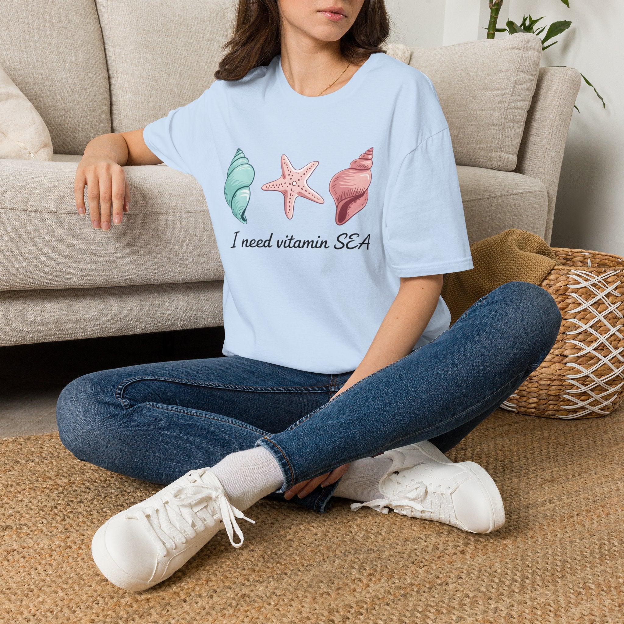 Sea Shell T-Shirt — "I Need Vitamin SEA" Beach Tee