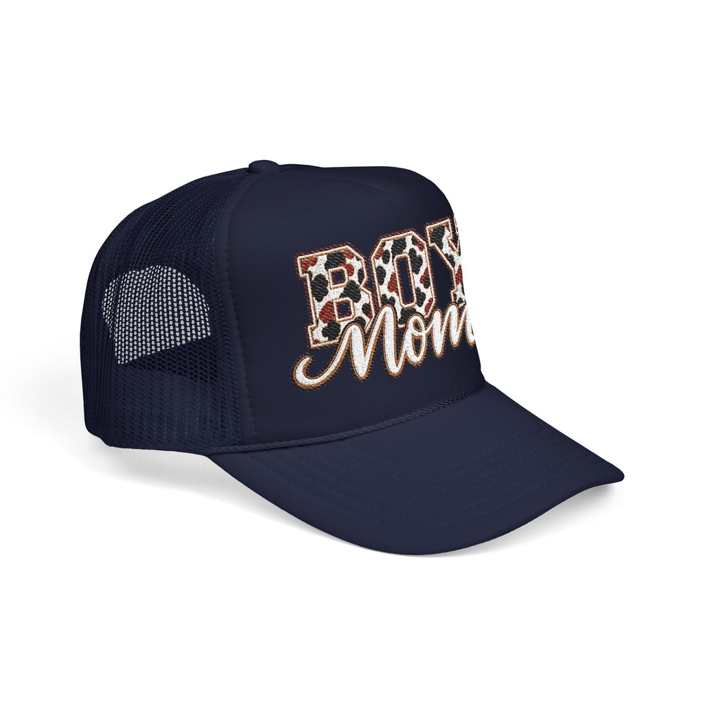 Boy Mom Leopard Foam Trucker Hat