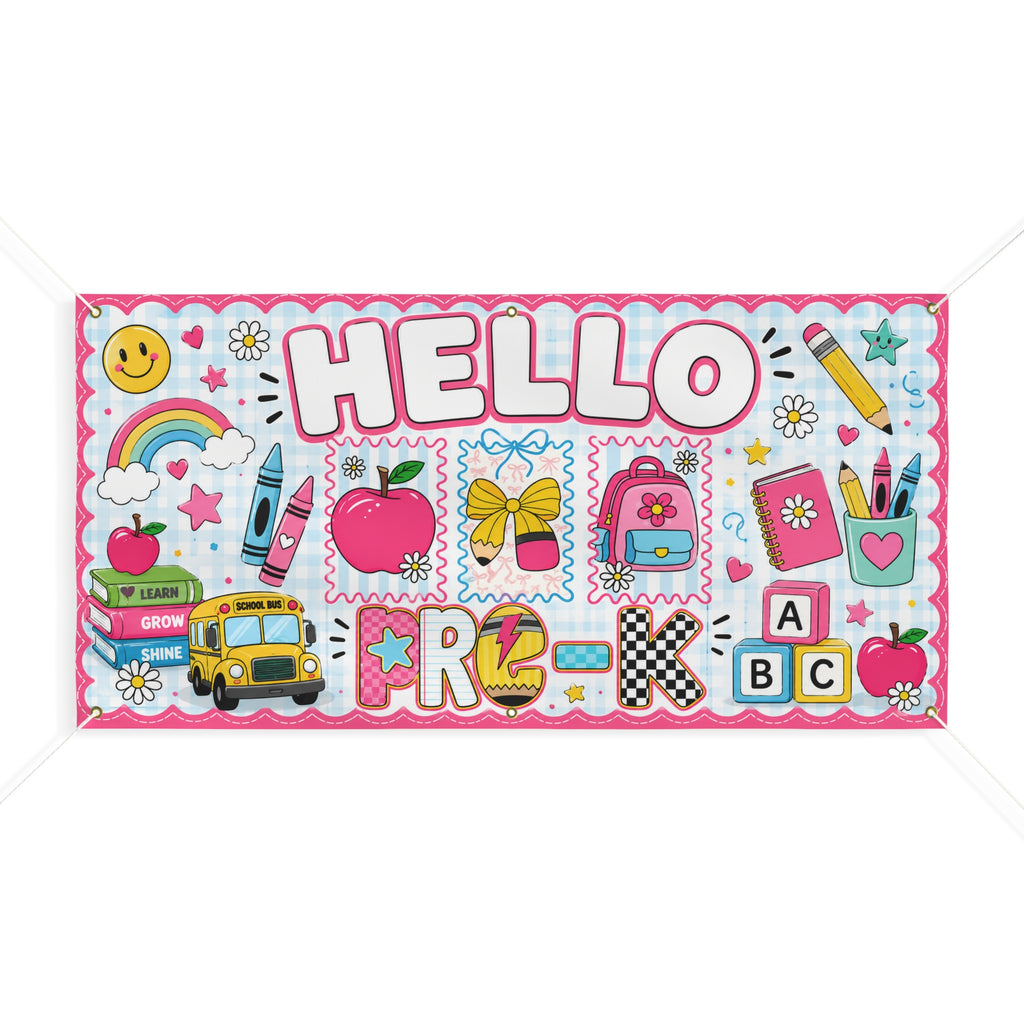 Hello Back-to-School Banner — Cute Classroom/Playroom Decoration